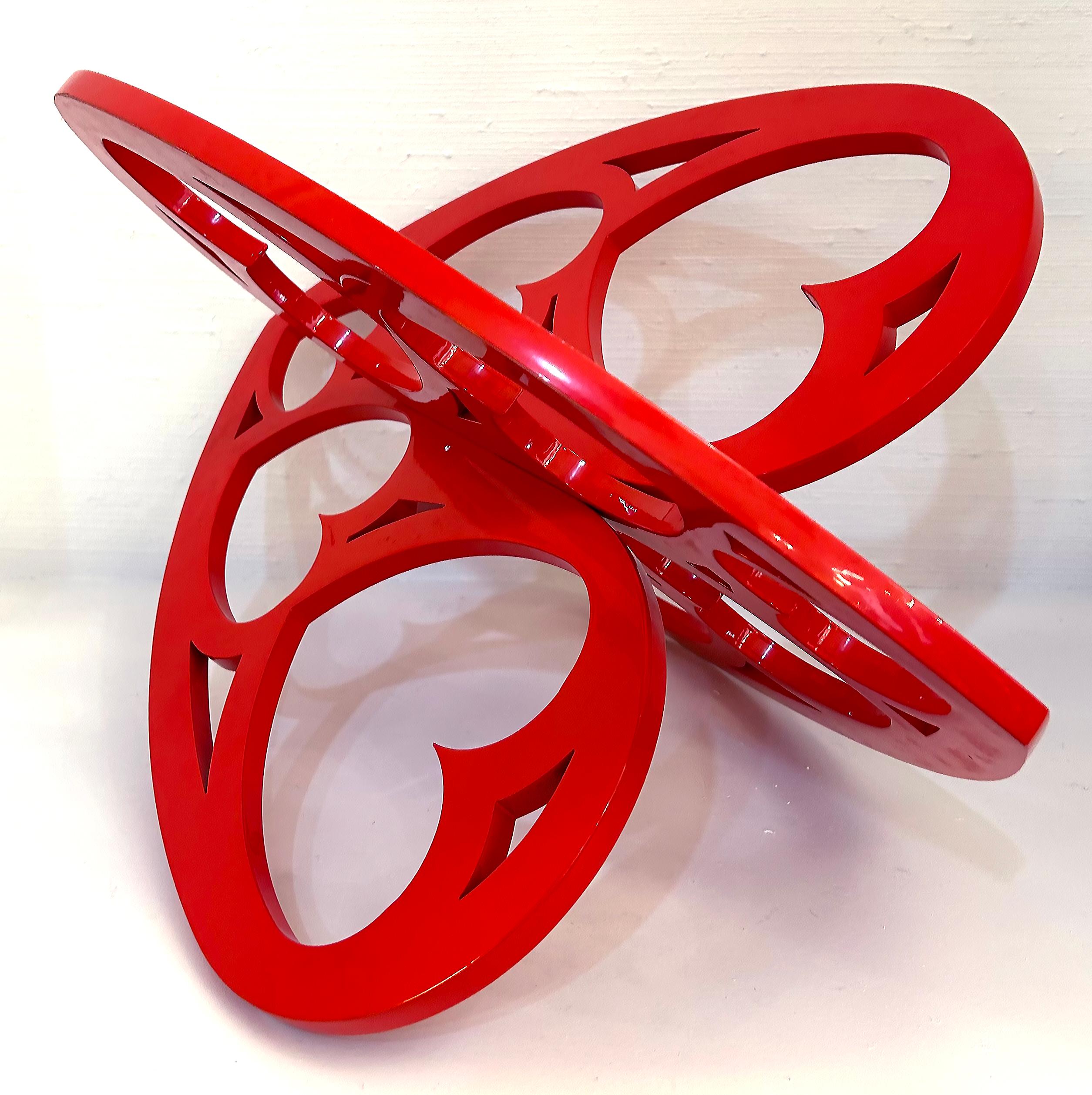 Modern Interlocking Hearts Powder-coated Aluminum Lace Sculpture by Michael Gitter For Sale