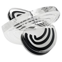 Interlocking Hearts Gestreiftes Lucite „Love-Skulptur“ des Künstlers Michael Gitter