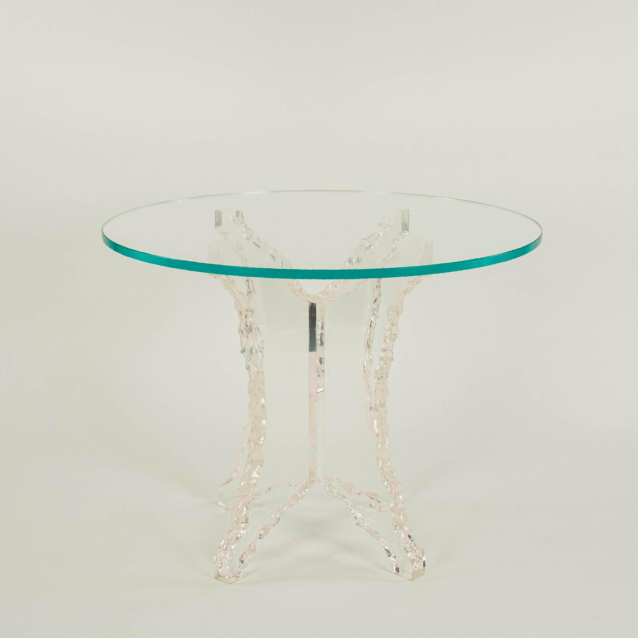 Interlocking ice lucite center table with 3/4