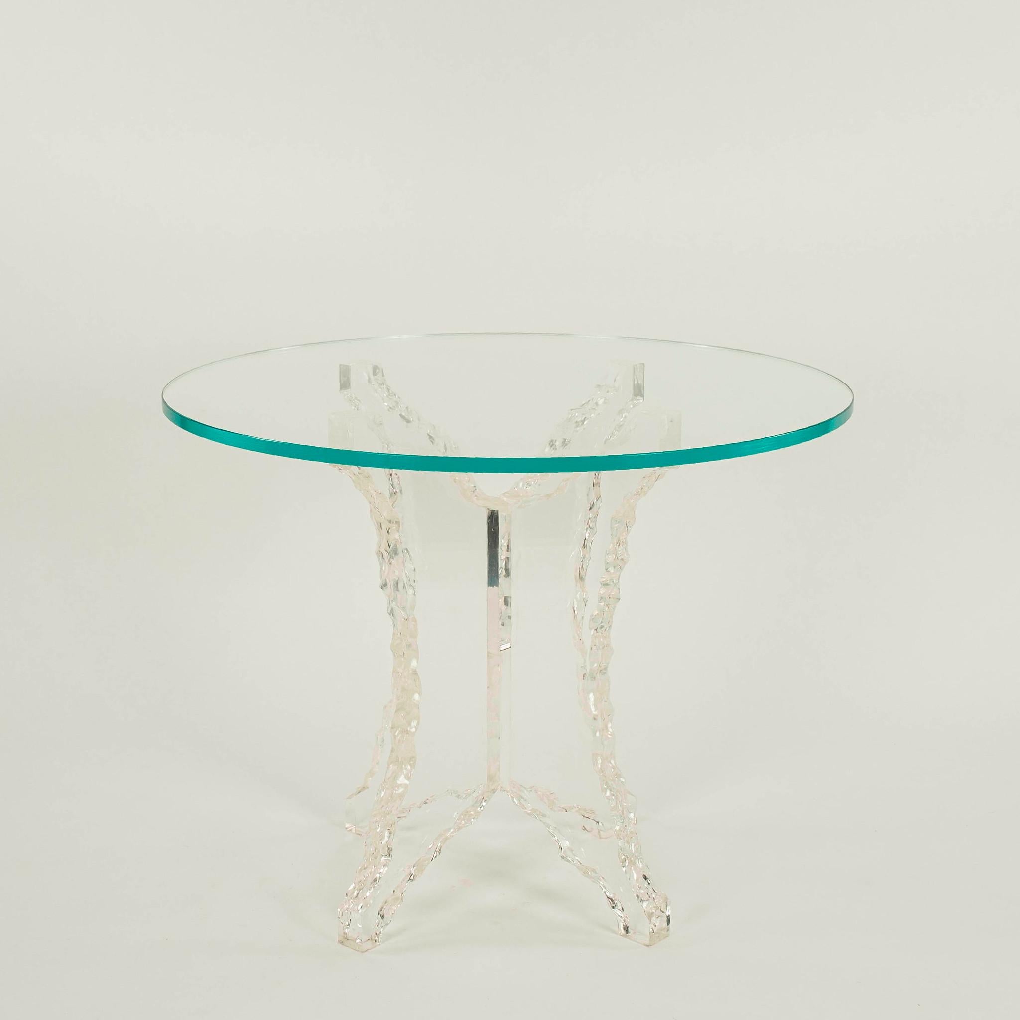 Interlocking Ice Lucite Center Table For Sale 3