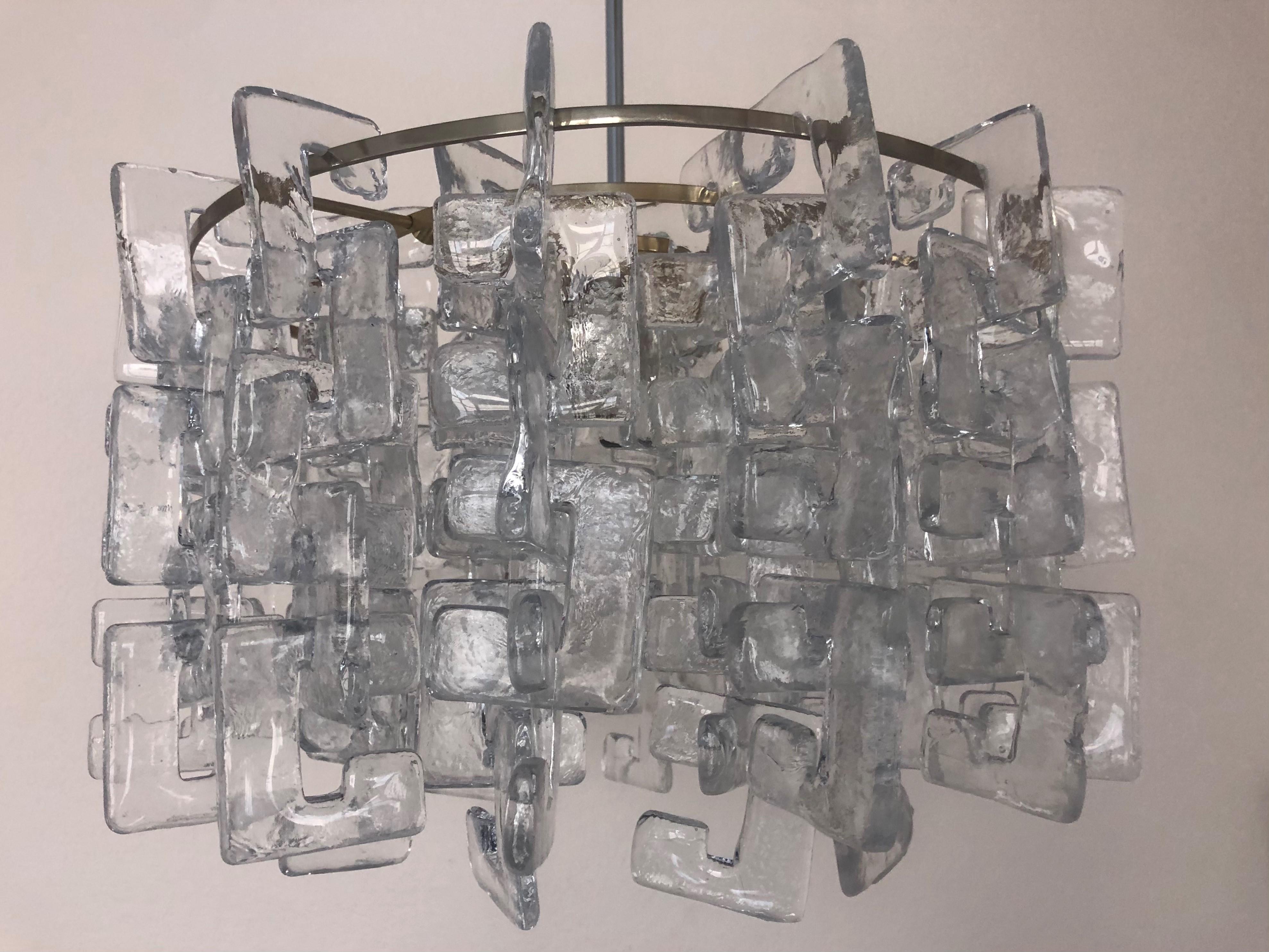 Interlocking Murano Glasses Chandelier by Carlo Nason for Mazzega, 1970s 4