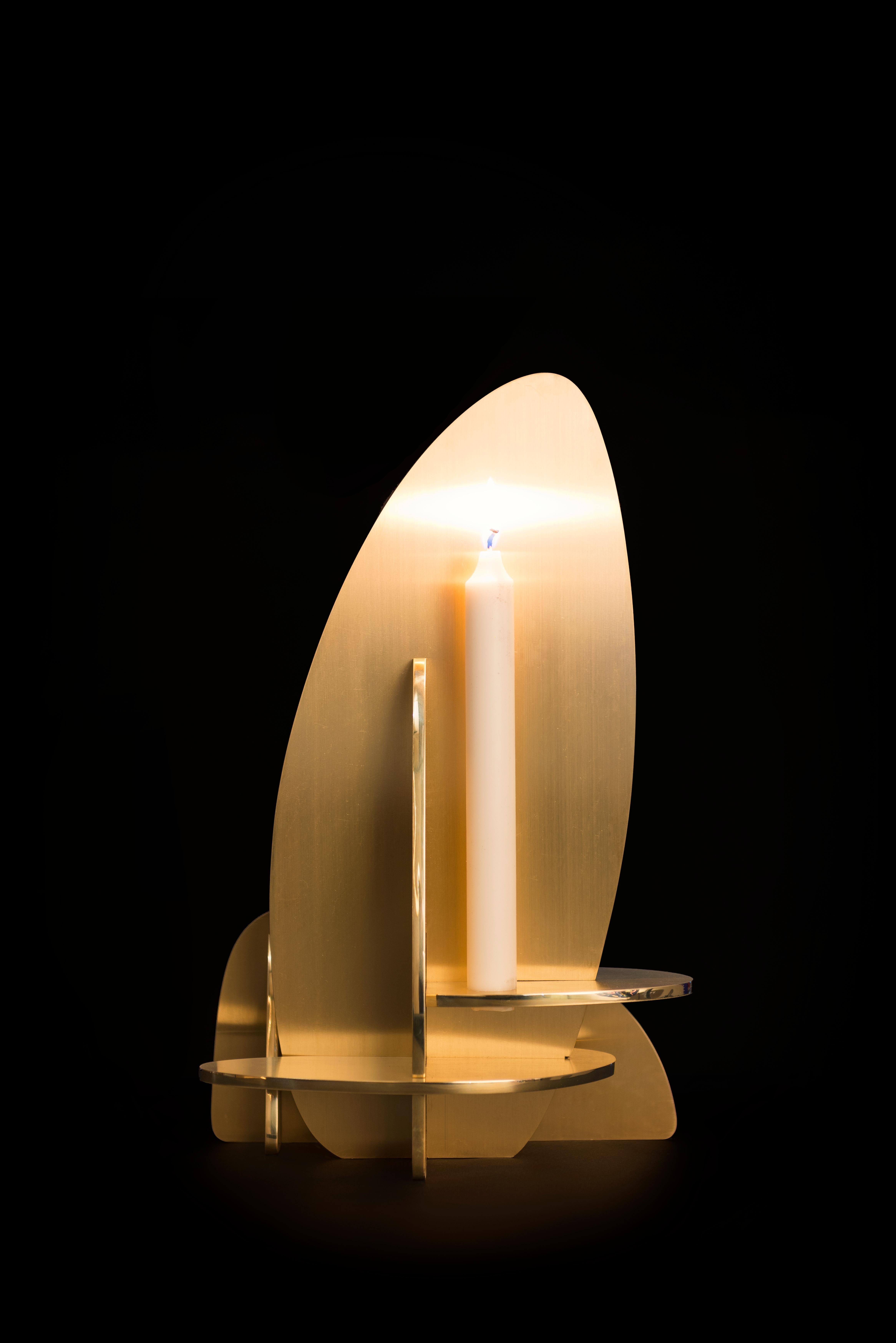 Modern Interlocking panels Candleholder 1 For Sale