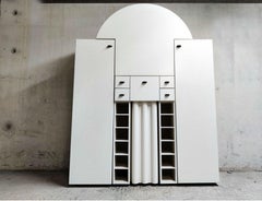 Interlübke Bar Cabinet with Fold-Down Plate, Germany, 1970s