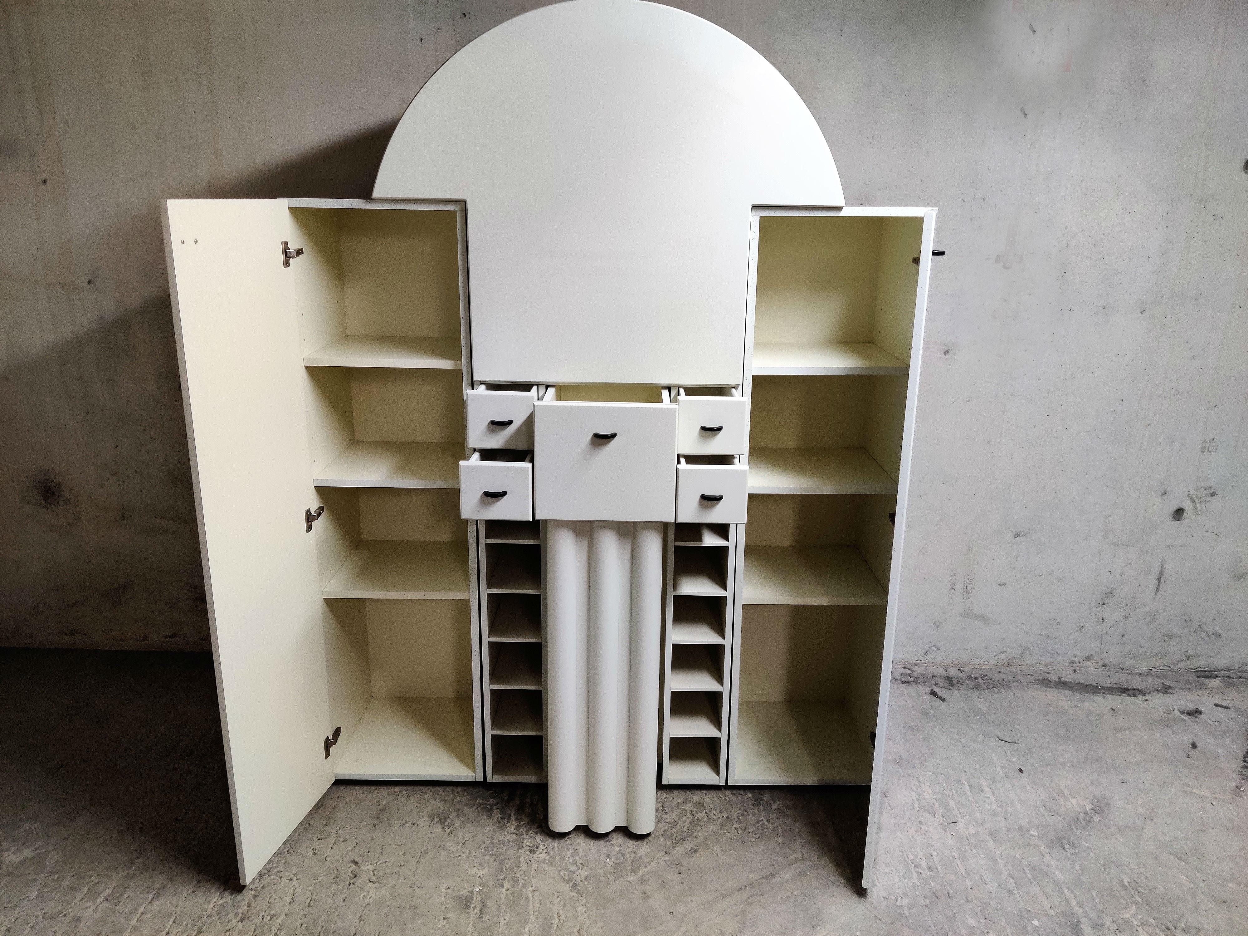 Interlübke Bar Cabinet with Fold-Down Plate, Germany, 1970s 3