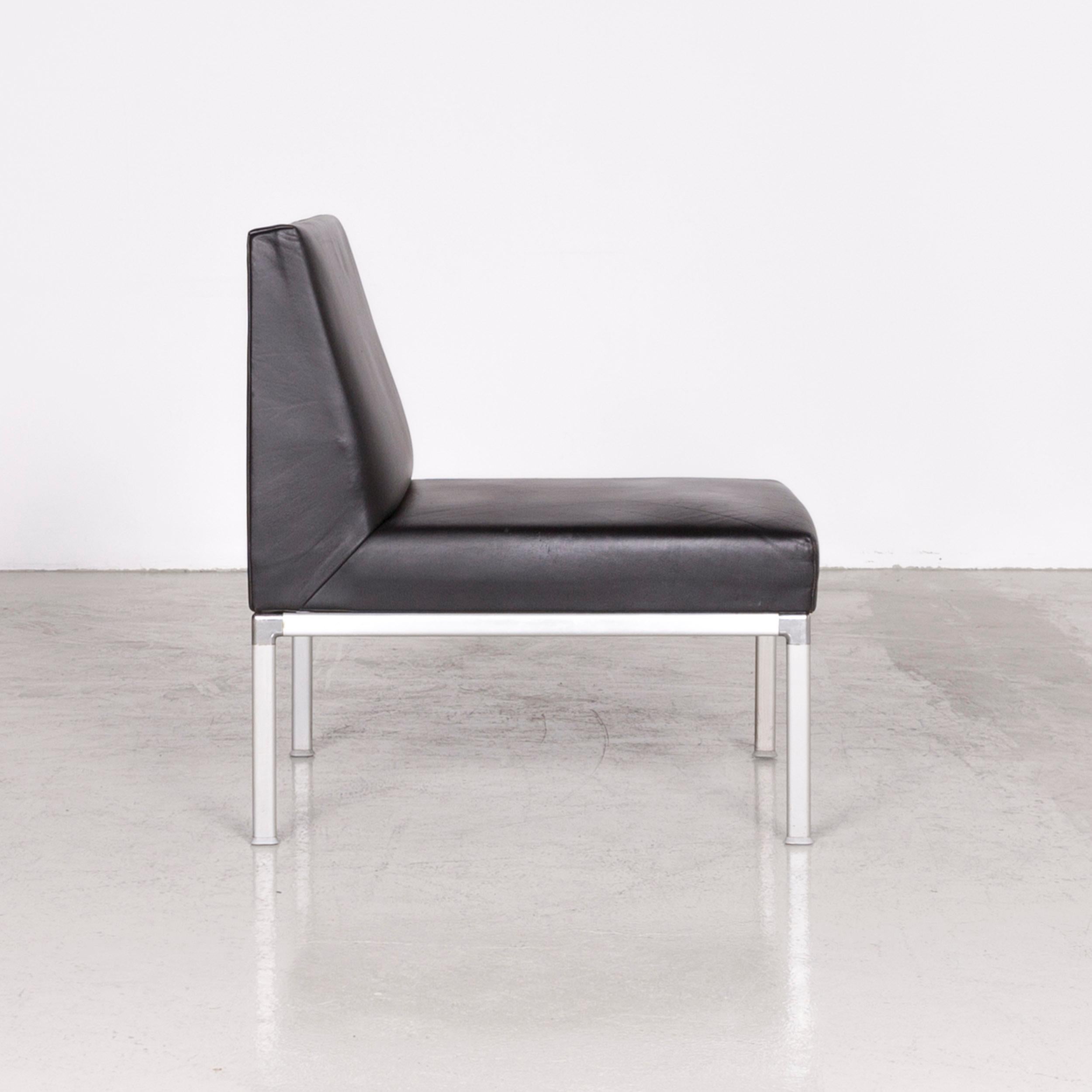 Contemporary Interlübke Designer Leather Chair Black For Sale