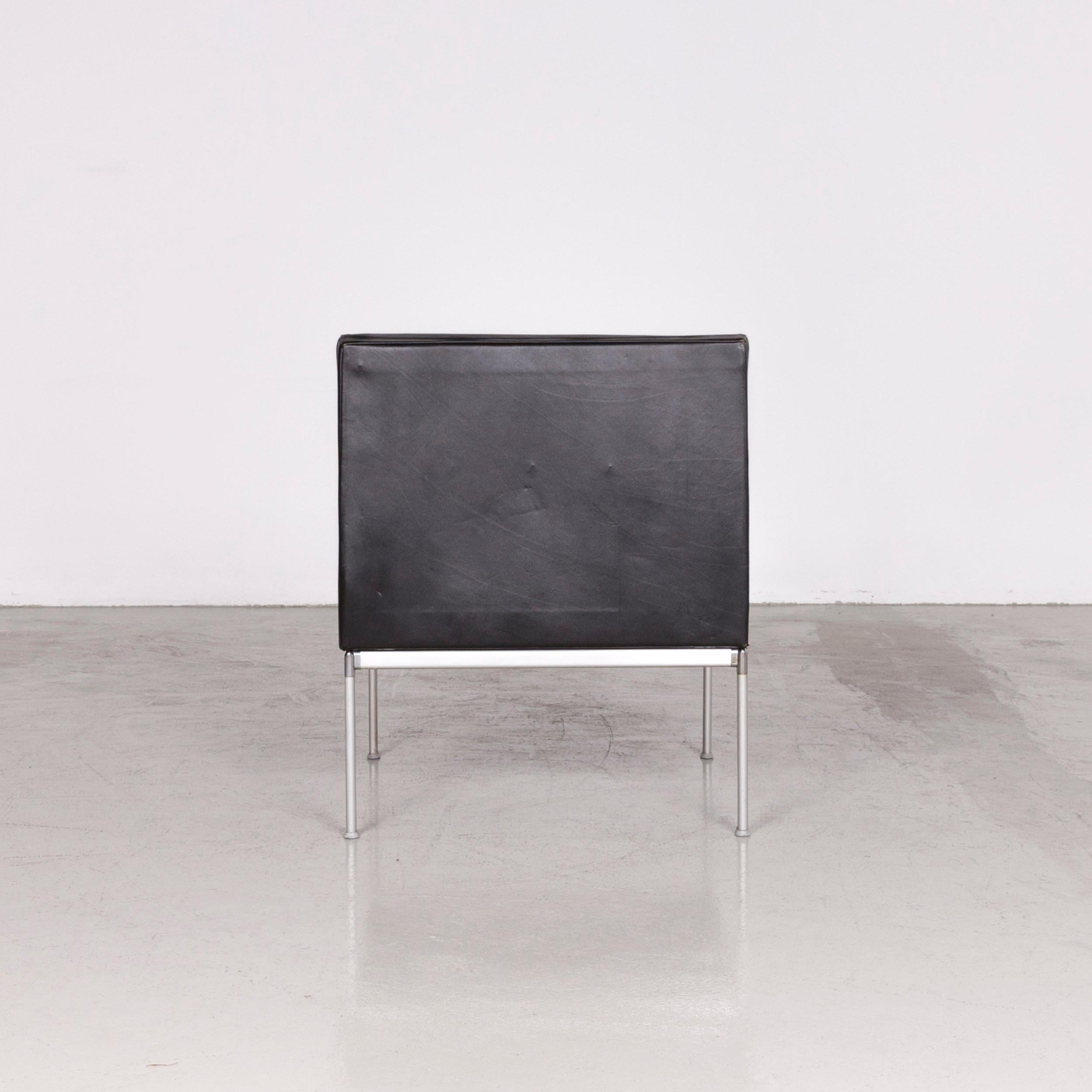 Interlübke Designer Leather Chair Black For Sale 1
