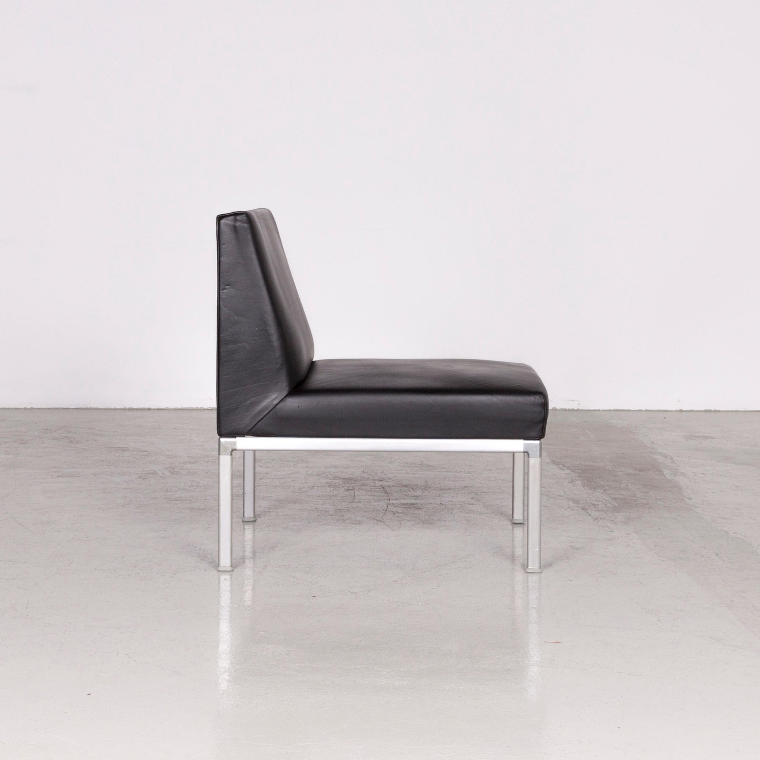 Interlübke Designer Leather Chair Black For Sale 1