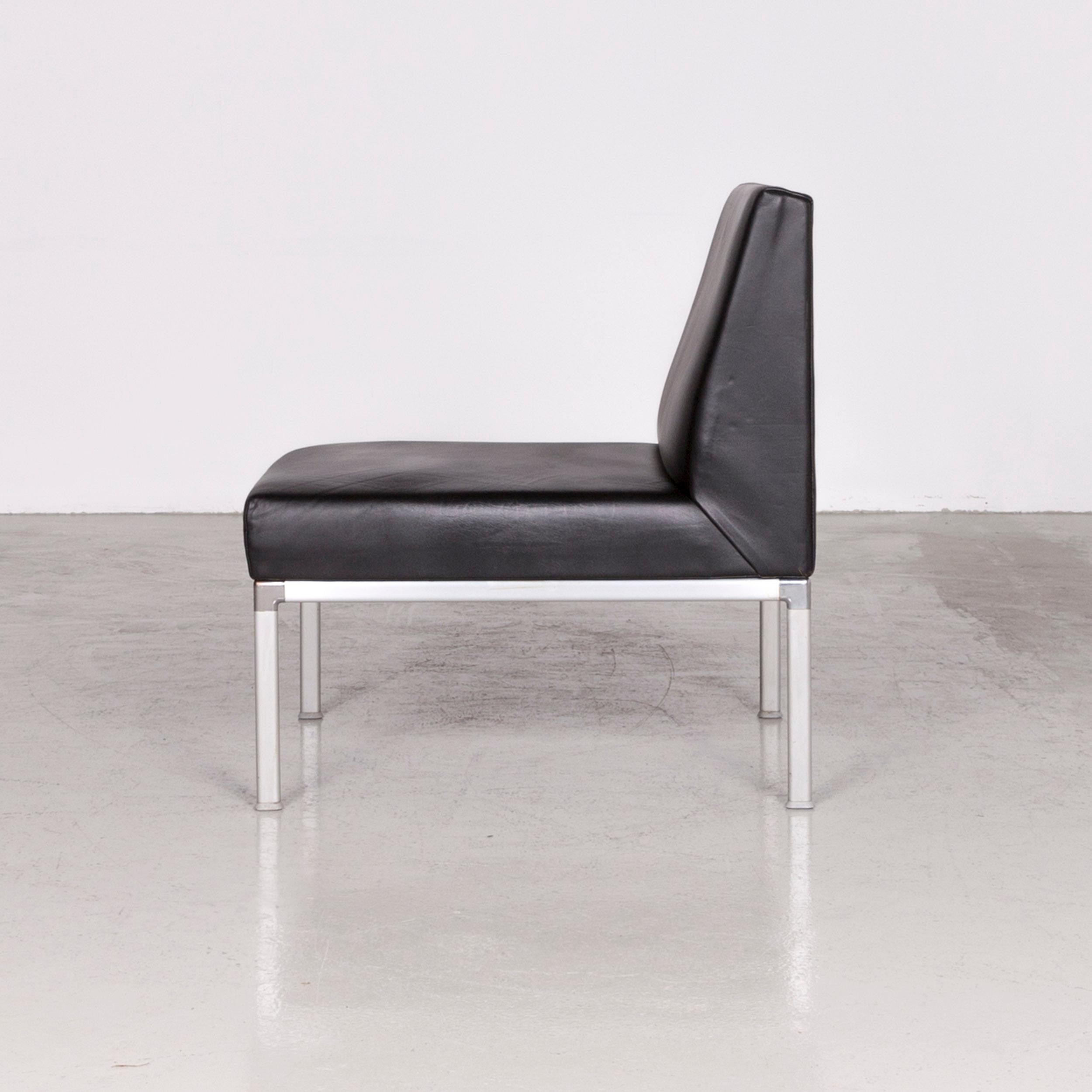 Interlübke Designer Leather Chair Black For Sale 2