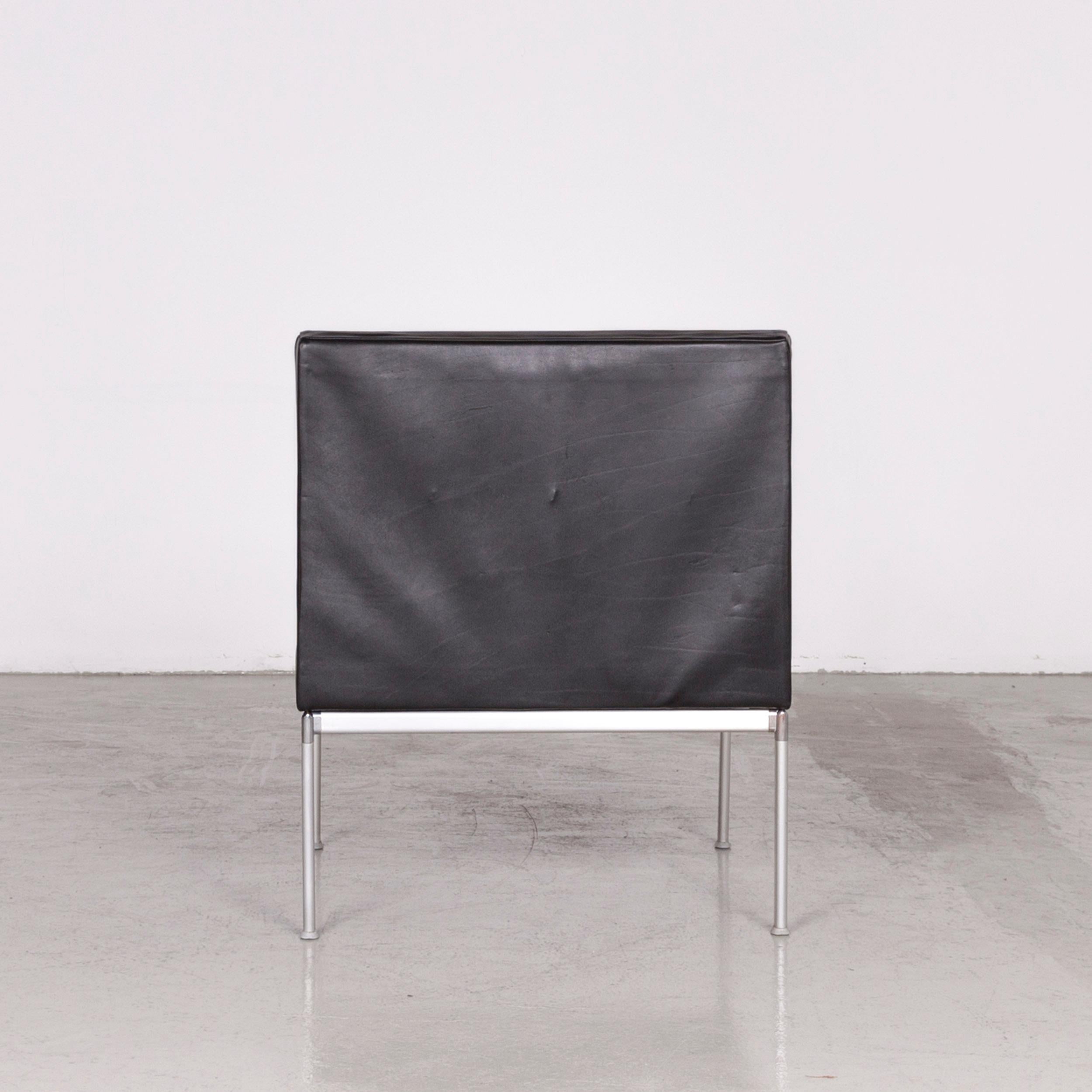 Interlübke Designer Leather Chair Black For Sale 2