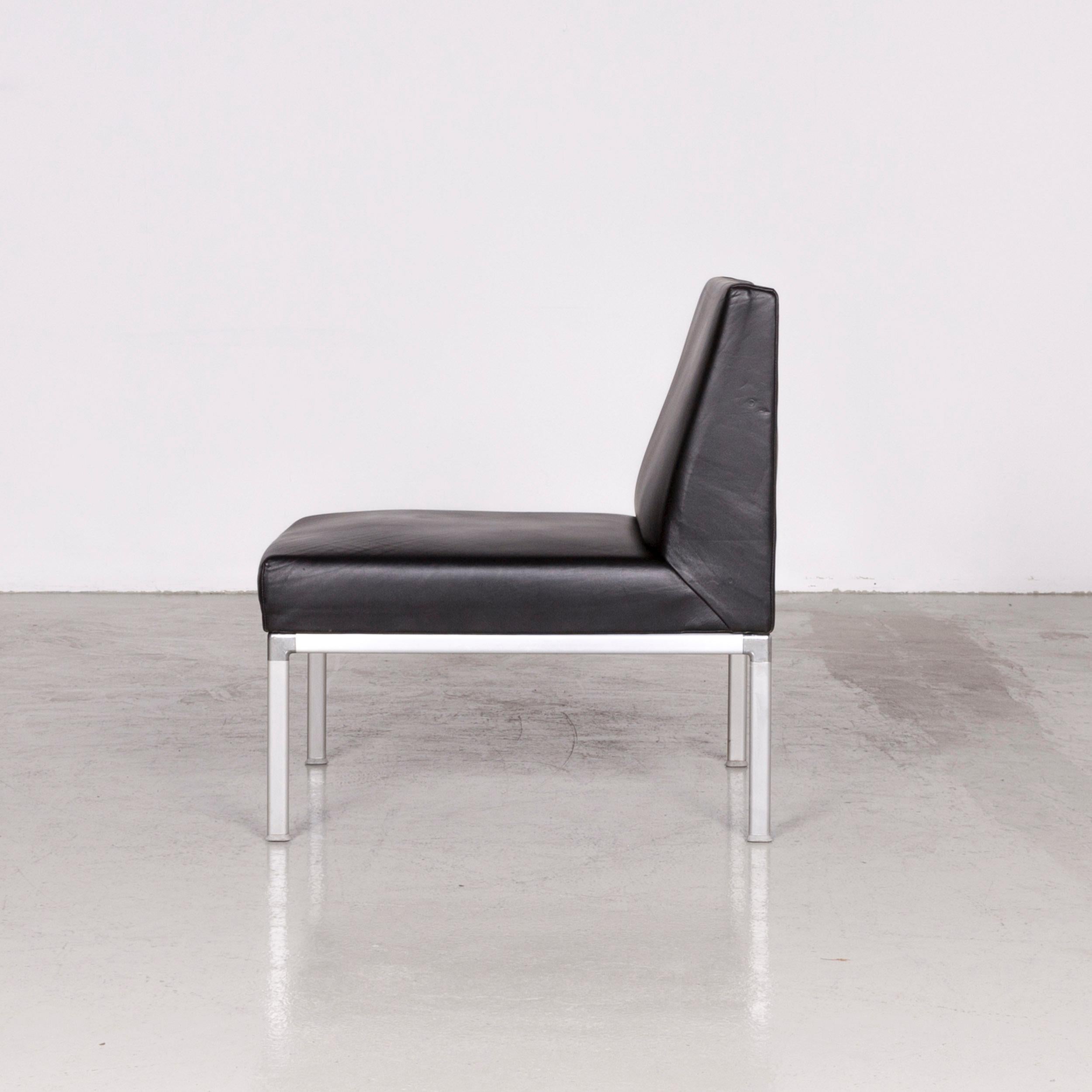 Interlübke Designer Leather Chair Black For Sale 3
