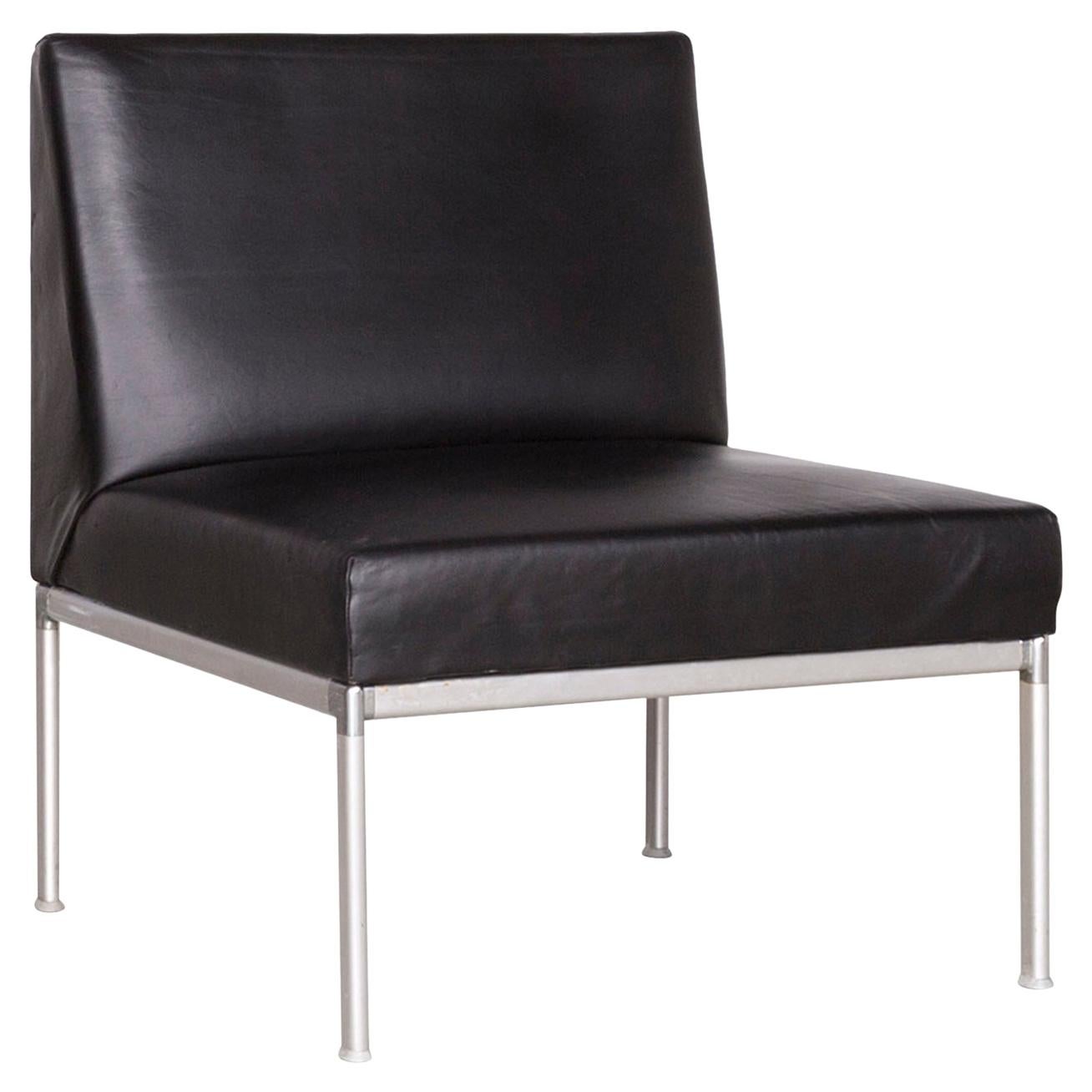 Interlübke Designer Leather Chair Black For Sale