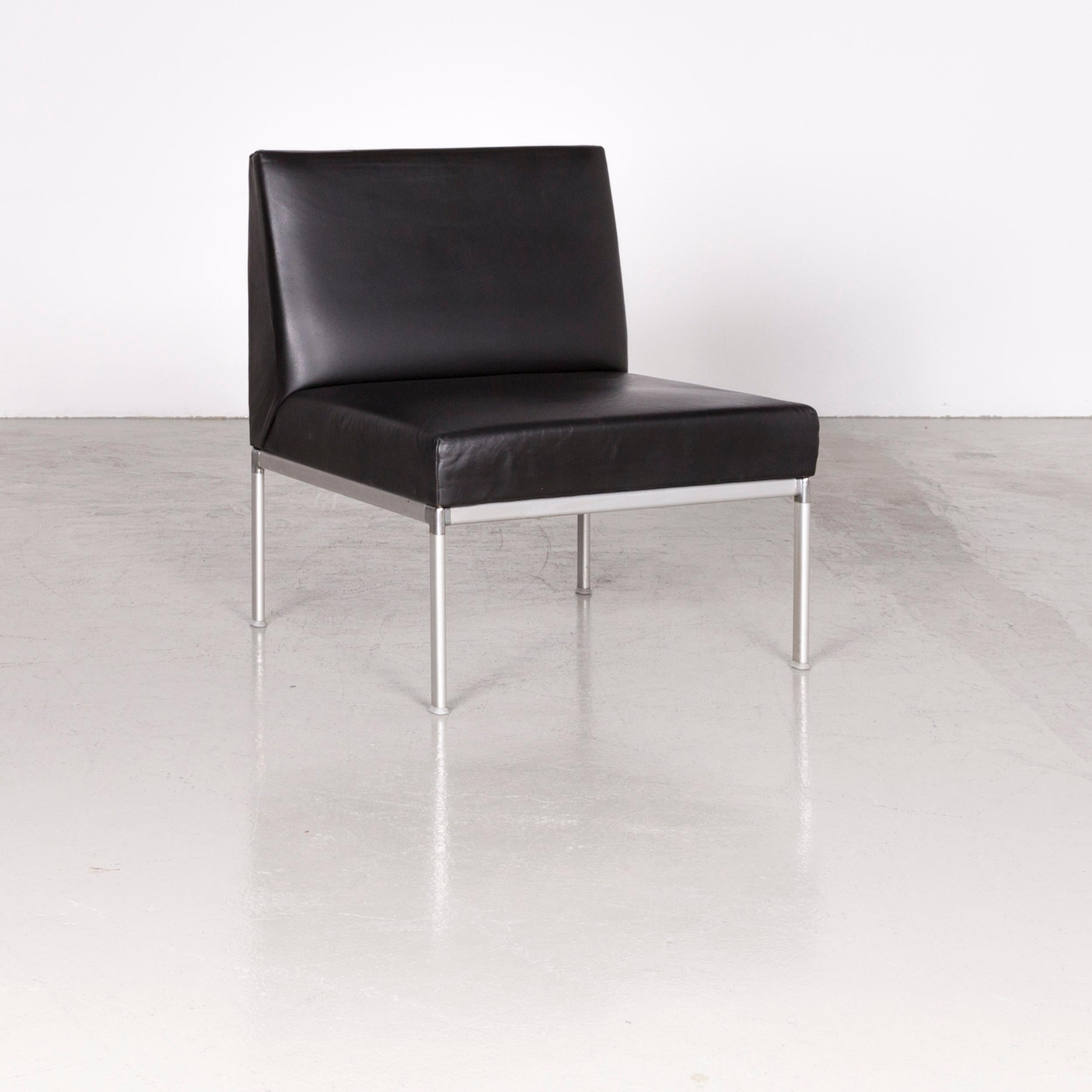 Interlübke Designer Leather Chair Set Black For Sale 5