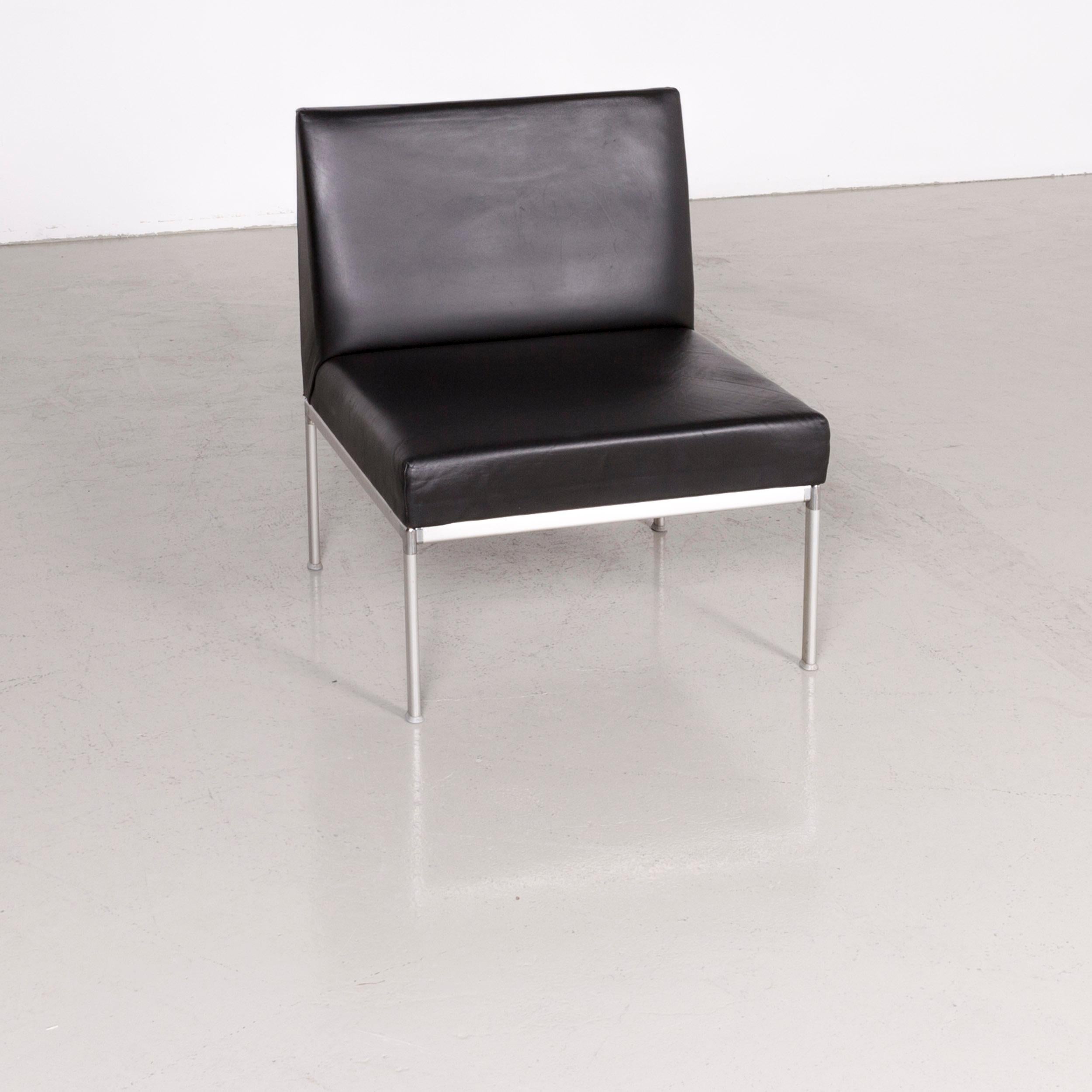 Interlübke Designer Leather Chair Set Black For Sale 6