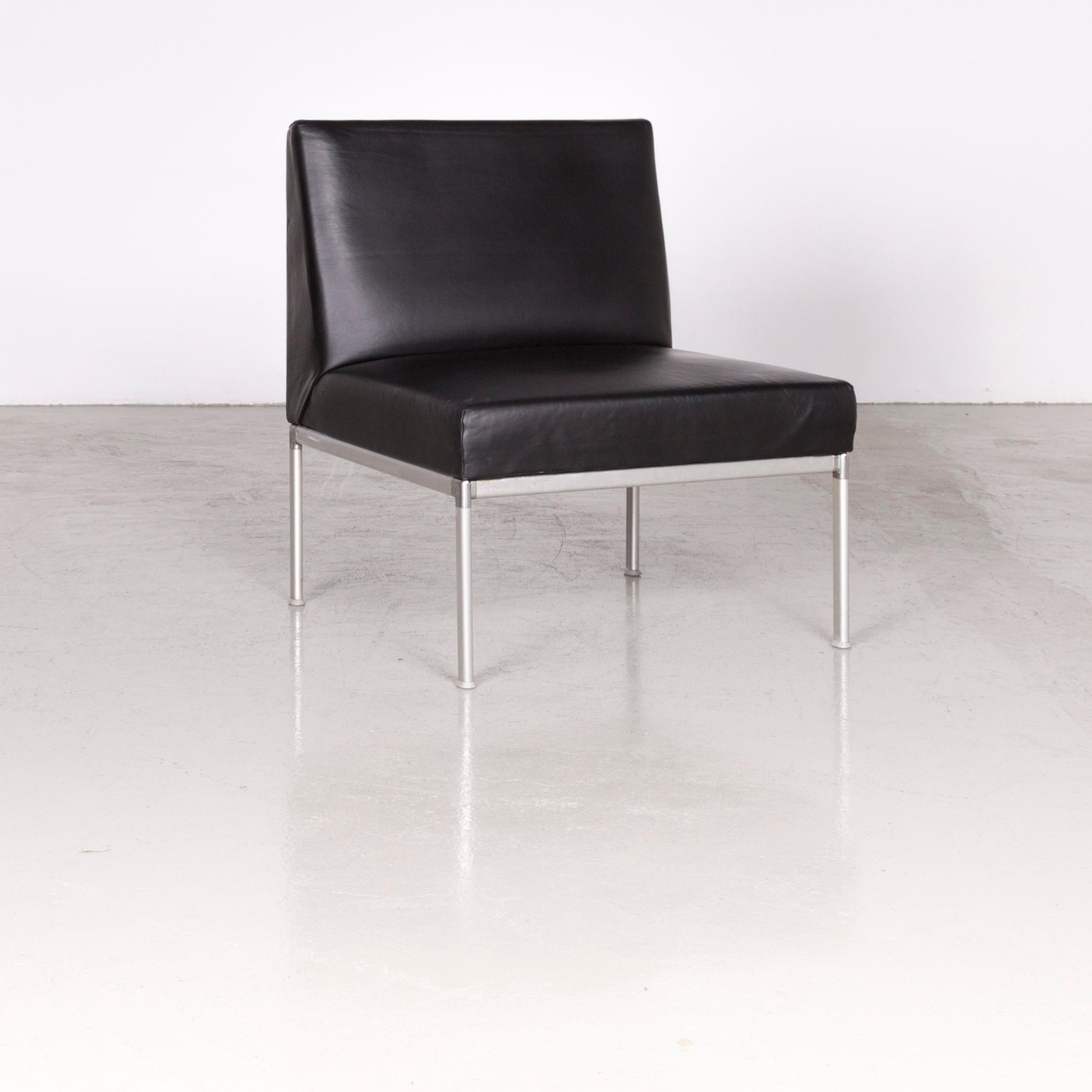 Interlübke designer leather chair set black.