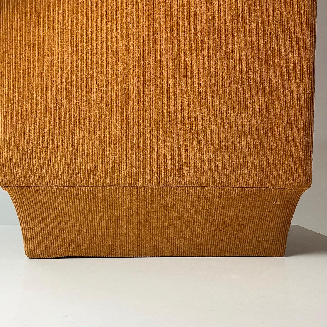 Special and rare highback seat produced by Interlübke, Germany, 1970.

Completely new full upholstery with tan colored corduroy fabric and new foam. Due to the full upholstery the seat can be placed in the middle of a room.

This eye-catching