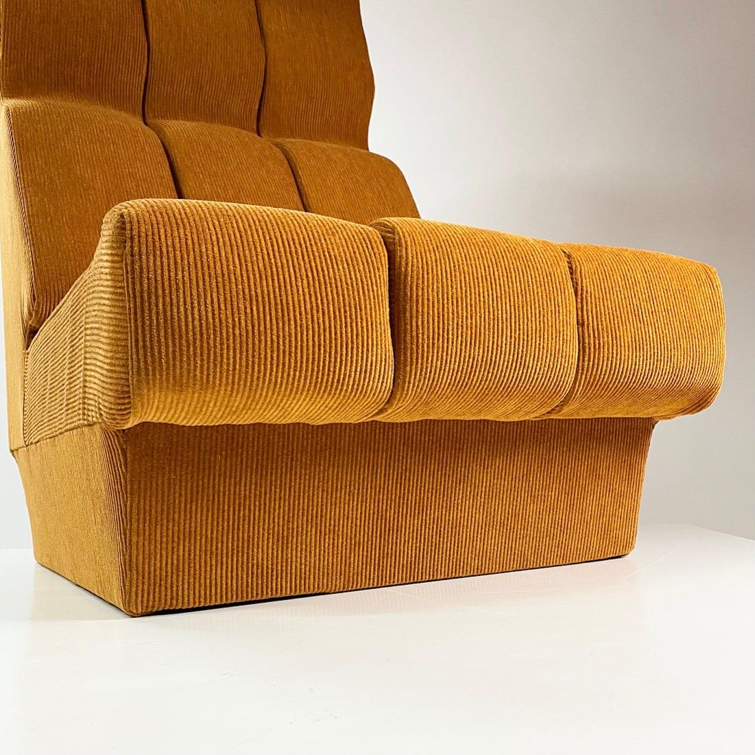 Fabric Interlübke Highback Space Age Seat with New Upholstery, Germany, 1970 For Sale