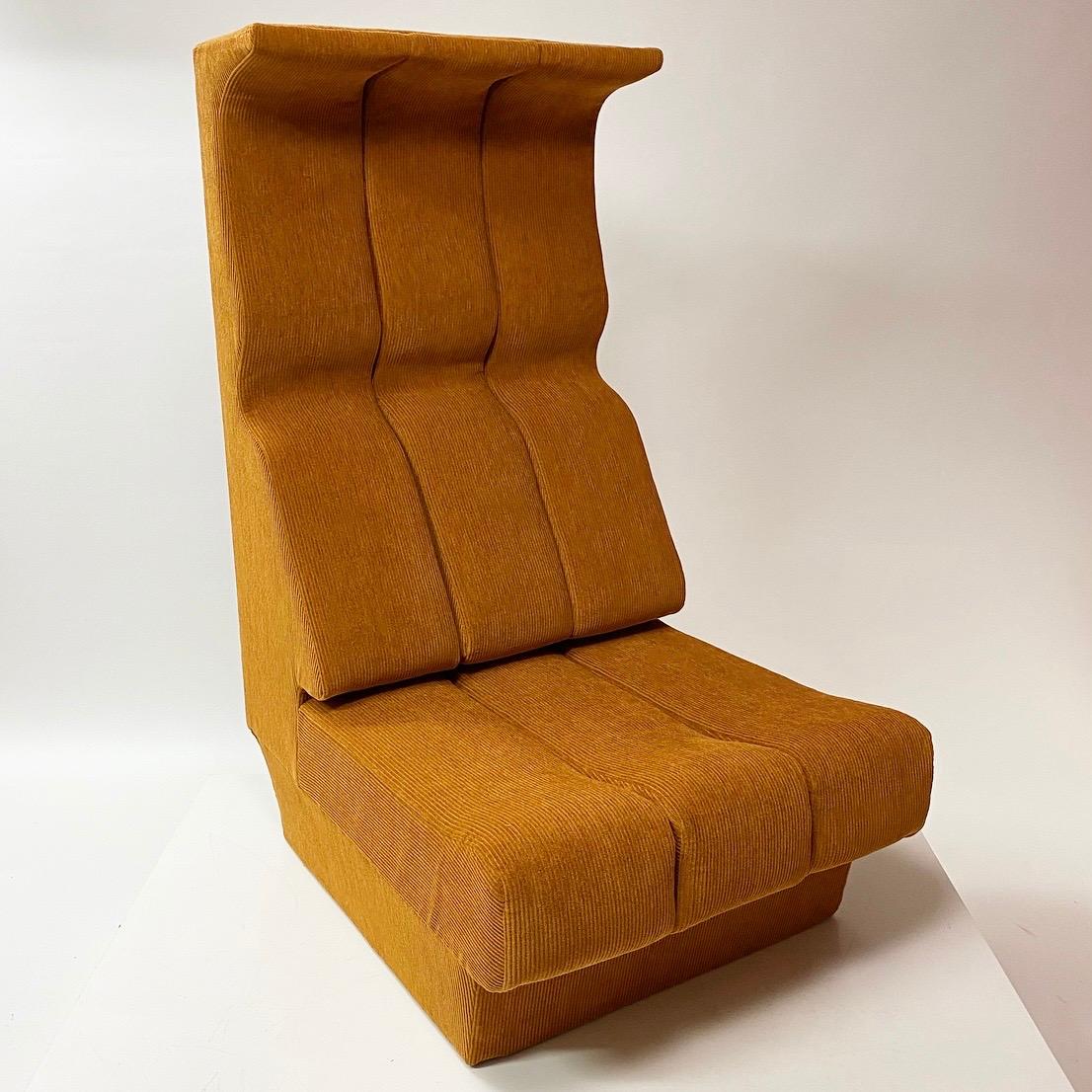 Interlübke Highback Space Age Seat with New Upholstery, Germany, 1970 For Sale 1