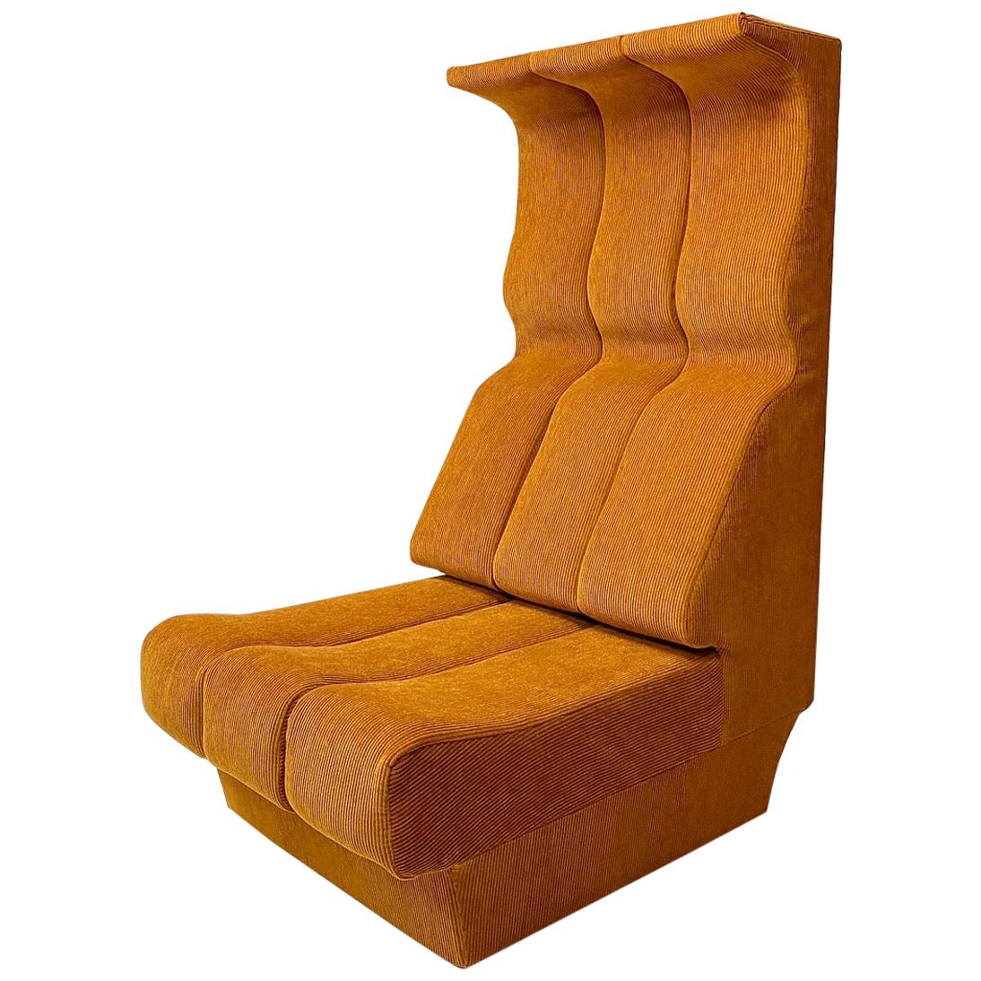 Interlübke Highback Space Age Seat with New Upholstery, Germany, 1970 For Sale