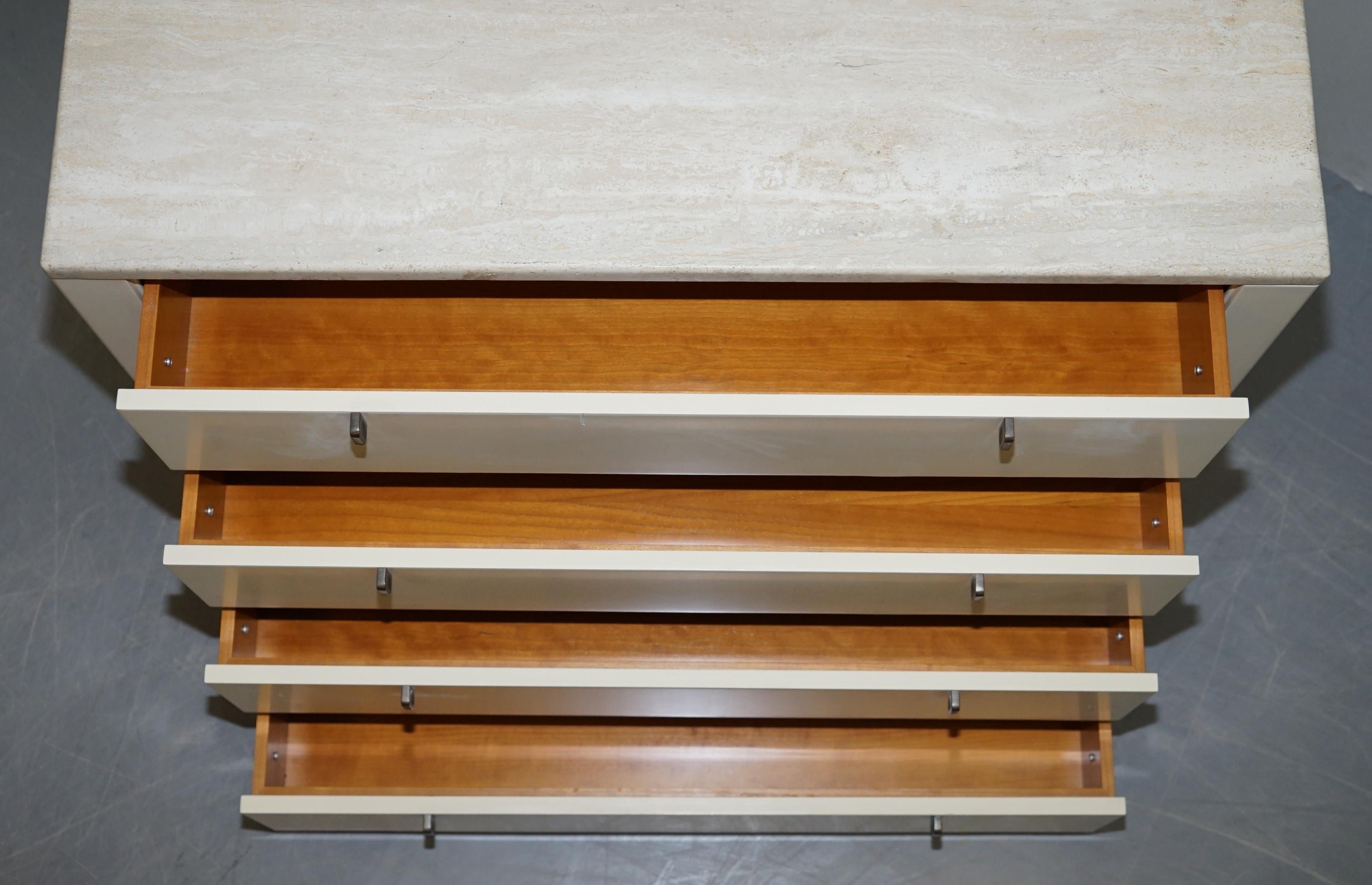Interlubke commode et paire de tiroirs de chevet surmontés de marbre, fabriqués en Allemagne en vente 4