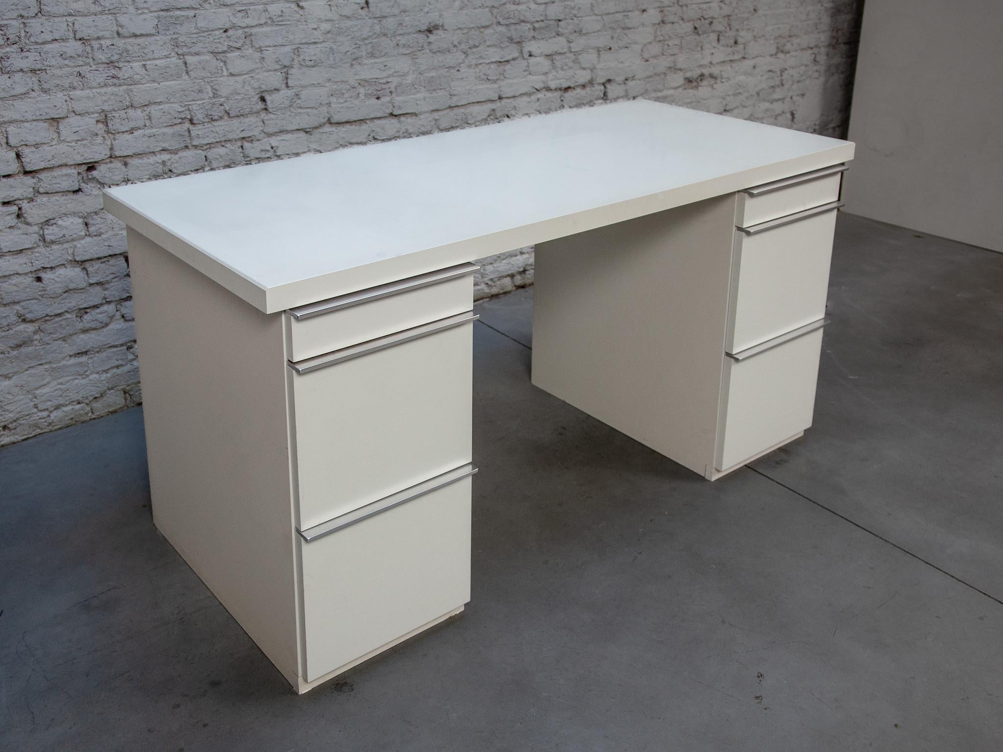 Interlübke White Laminate Desk, 1980s, Germany. For Sale 4