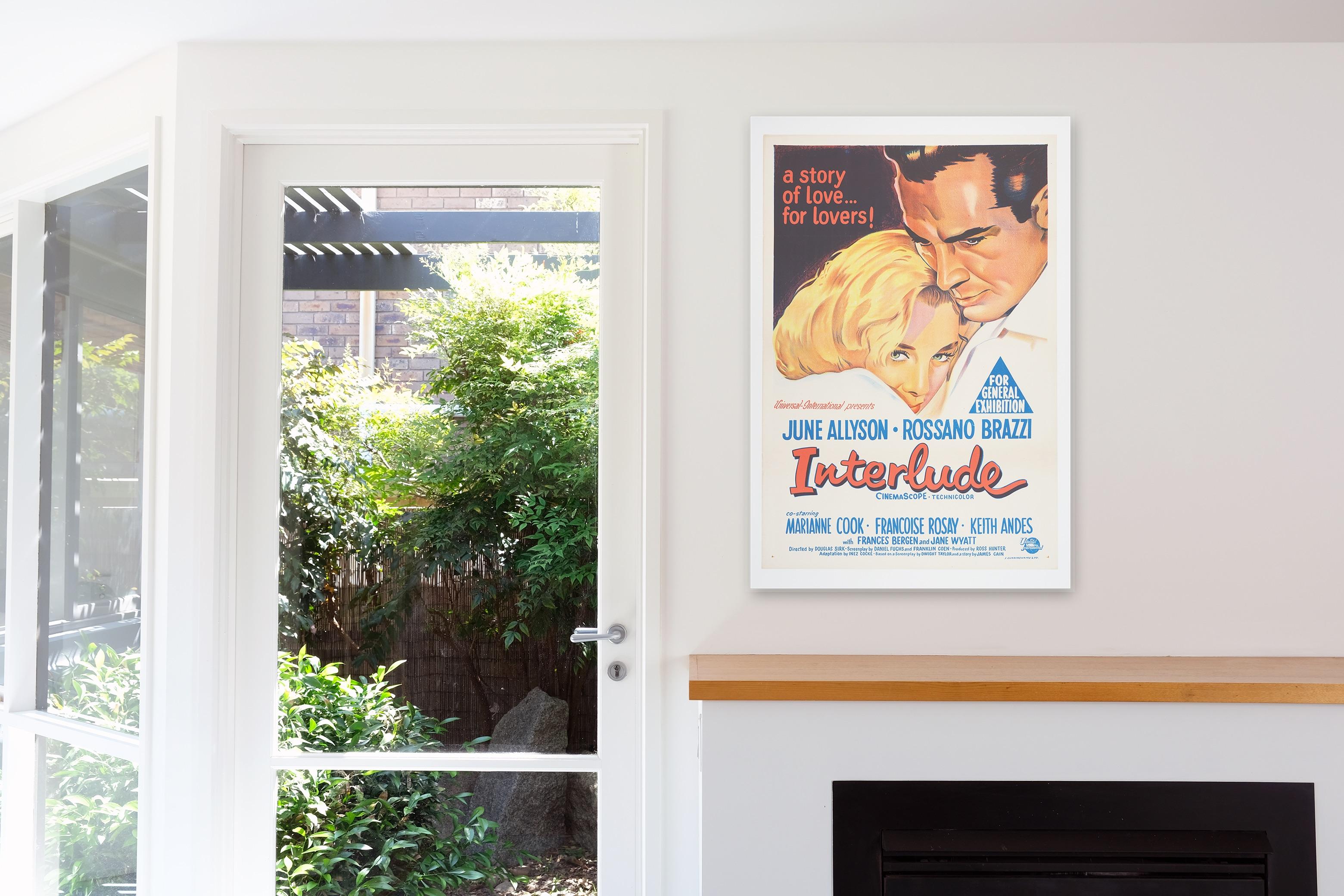 Interlude '1957' Vintage Original Poster, Mint Linen Backed In Excellent Condition For Sale In HAMPTON, AU
