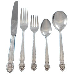 Intermezzo, National Sterling Silver Flatware Set Service 65 Pieces Scandinavian