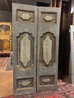 Internal blue and grey lacquered double door, Italy