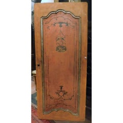 Internal Wooden Door Lacquered and Painted Orange, Italy