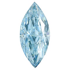 Internally Flawless 3 Carat Marquise Brilliant Cut Fancy Intense Blue Diamond
