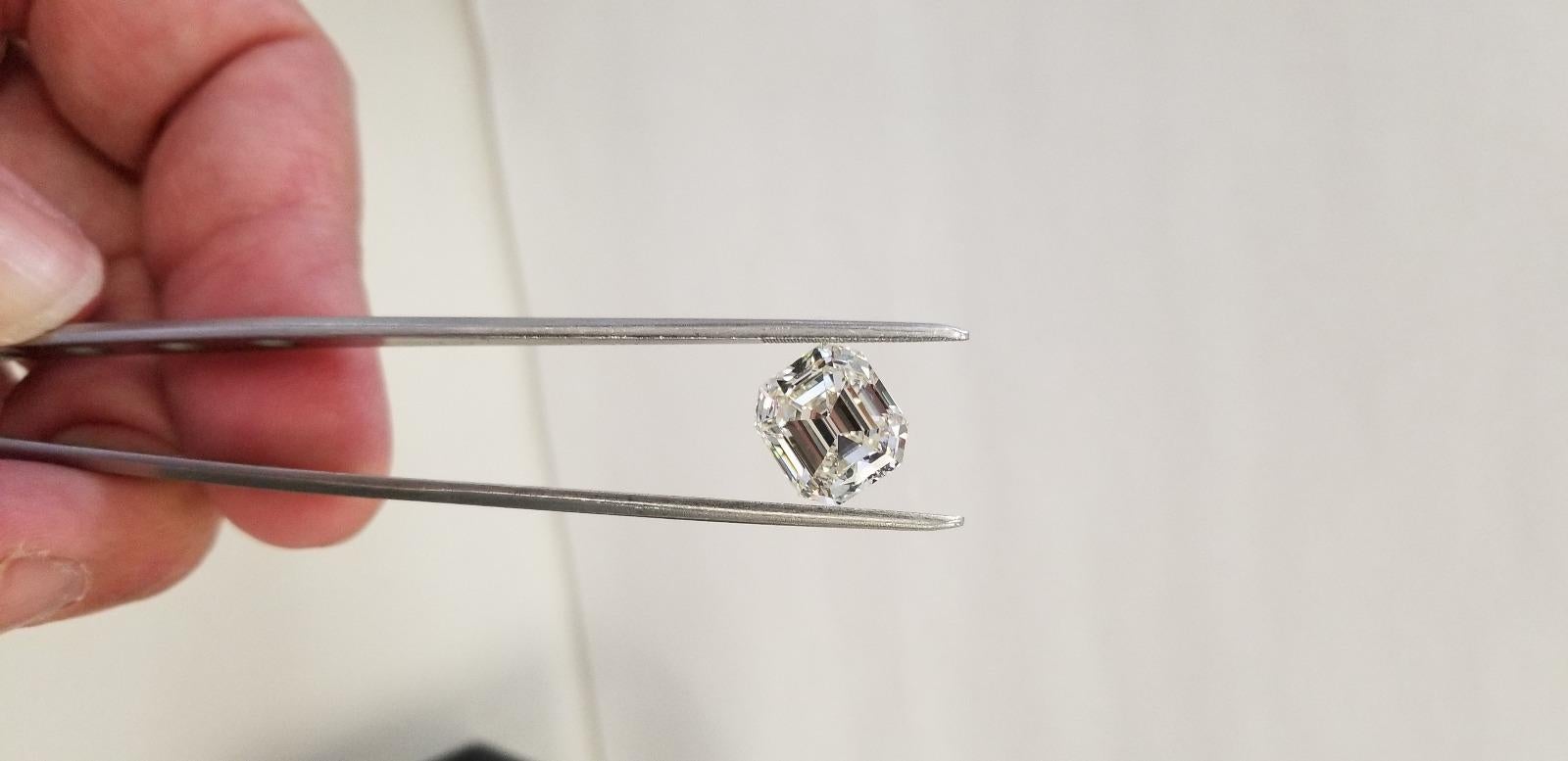 Modern INTERNALLY FLAWLESS  Carat GIA Certified 8.16 Square Emerald Cut Diamond