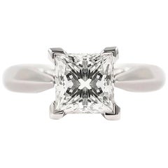 Used Internally Flawless Certified 1.50 Carat Princess Cut Engagement Ring