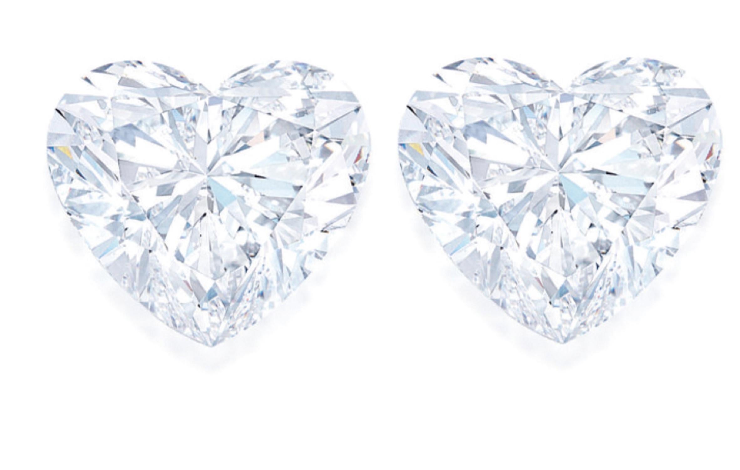 GIA Certified 1.56 Carat Heart-Shape Diamond Studs 
100% eye clean and full of sparkle
