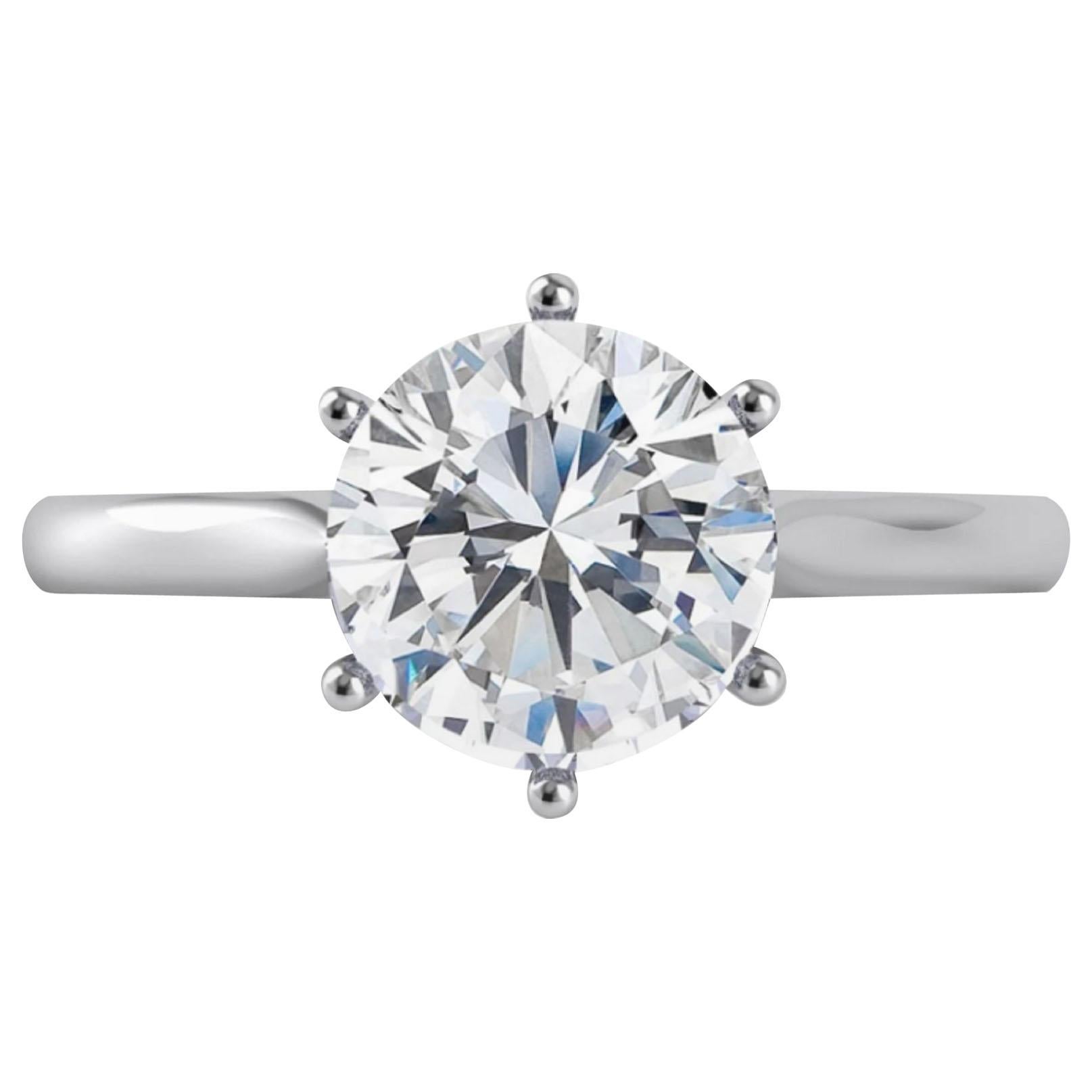 GIA Certified 1.27 Carat Diamond Solitaire Ring Plat