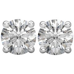 Internally Flawless D Color GIA Certified 1.80 Carat Diamond Studs