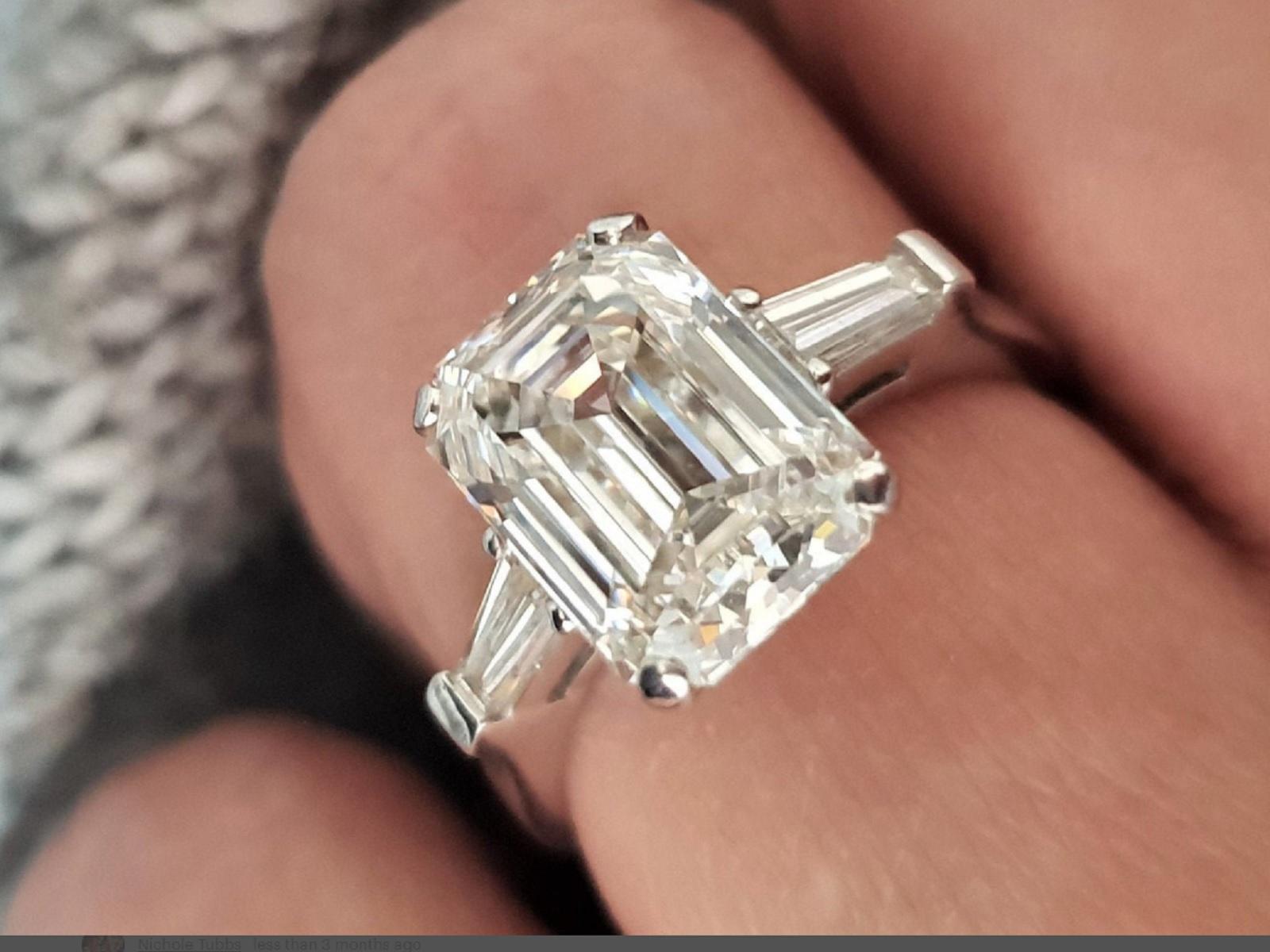 The top of the line a perfect 2.02 carat internally flawless emerald cut diamond G in color with excellent cut and no fluorescence.
