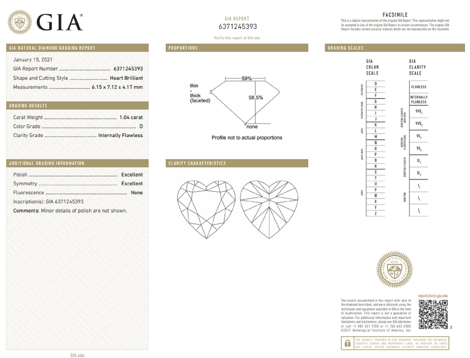 INTERNALLY FLAWLESS D Color GIA Certified 2.14 Carat Heart Shape Diamond Studs In New Condition In Rome, IT