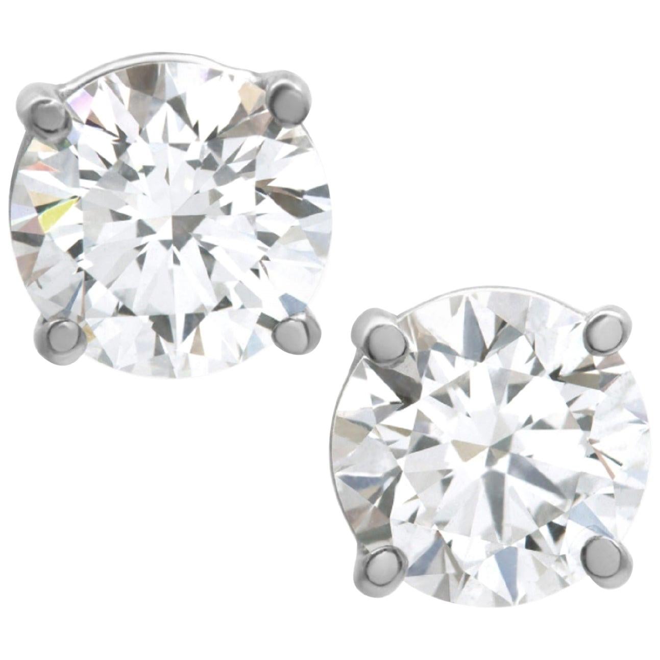 Internally Flawless D Color GIA Certified 3 Carat Diamond Studs