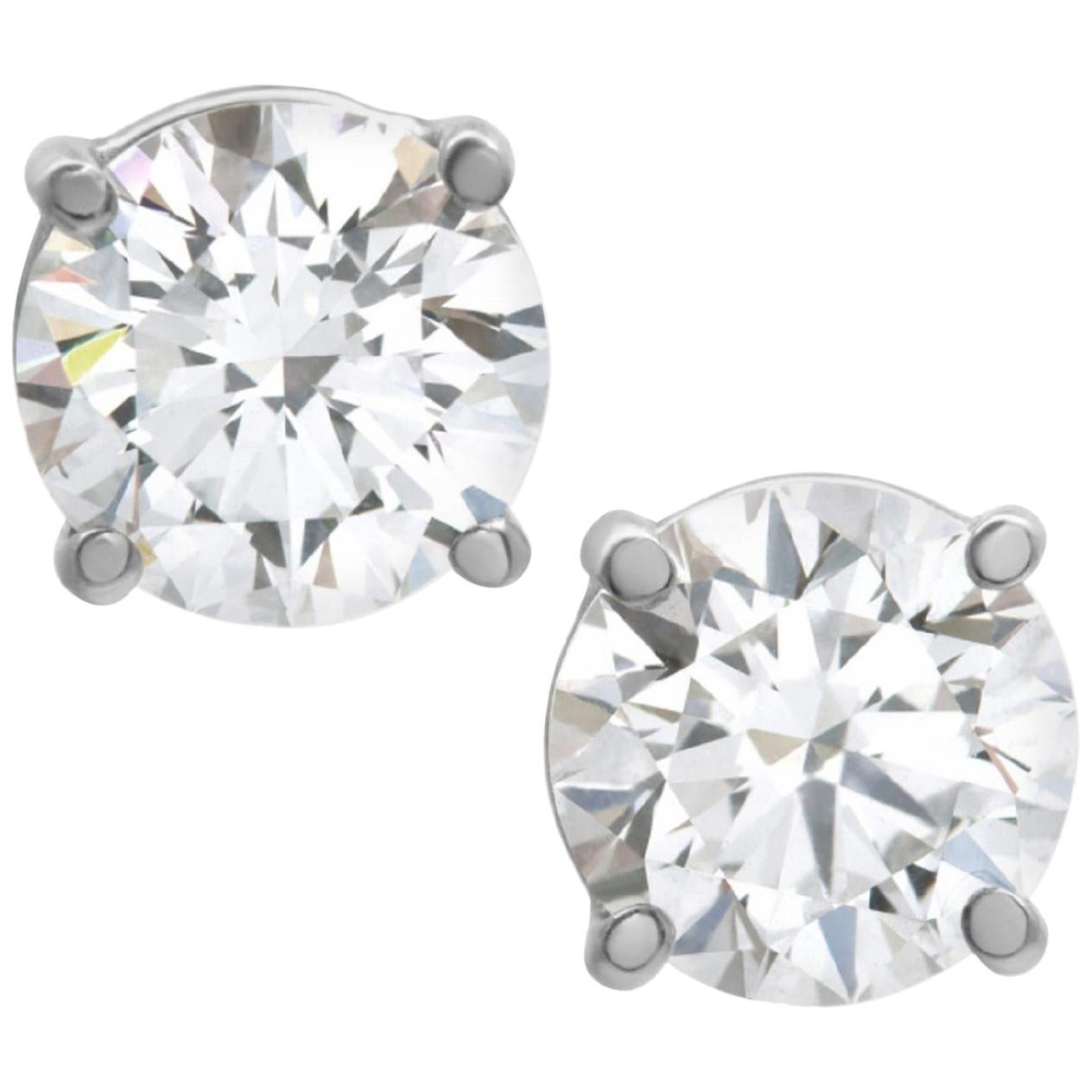 Internally Flawless D Color GIA Certified 4.01 Carat Diamond Studs