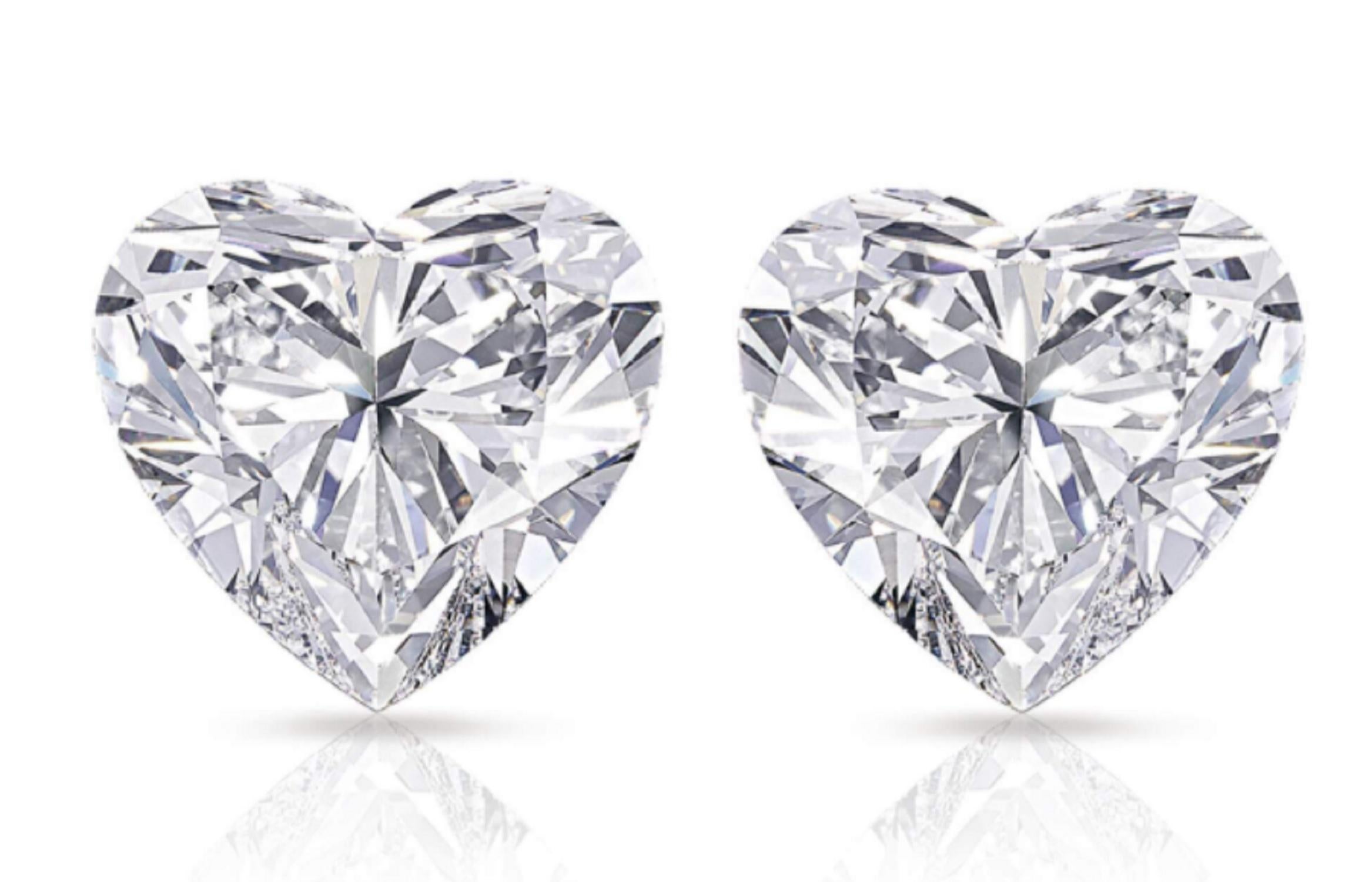 INTERNALLY FLAWLESS E Color Heart Shape Diamond 2.66 Carat Studs 