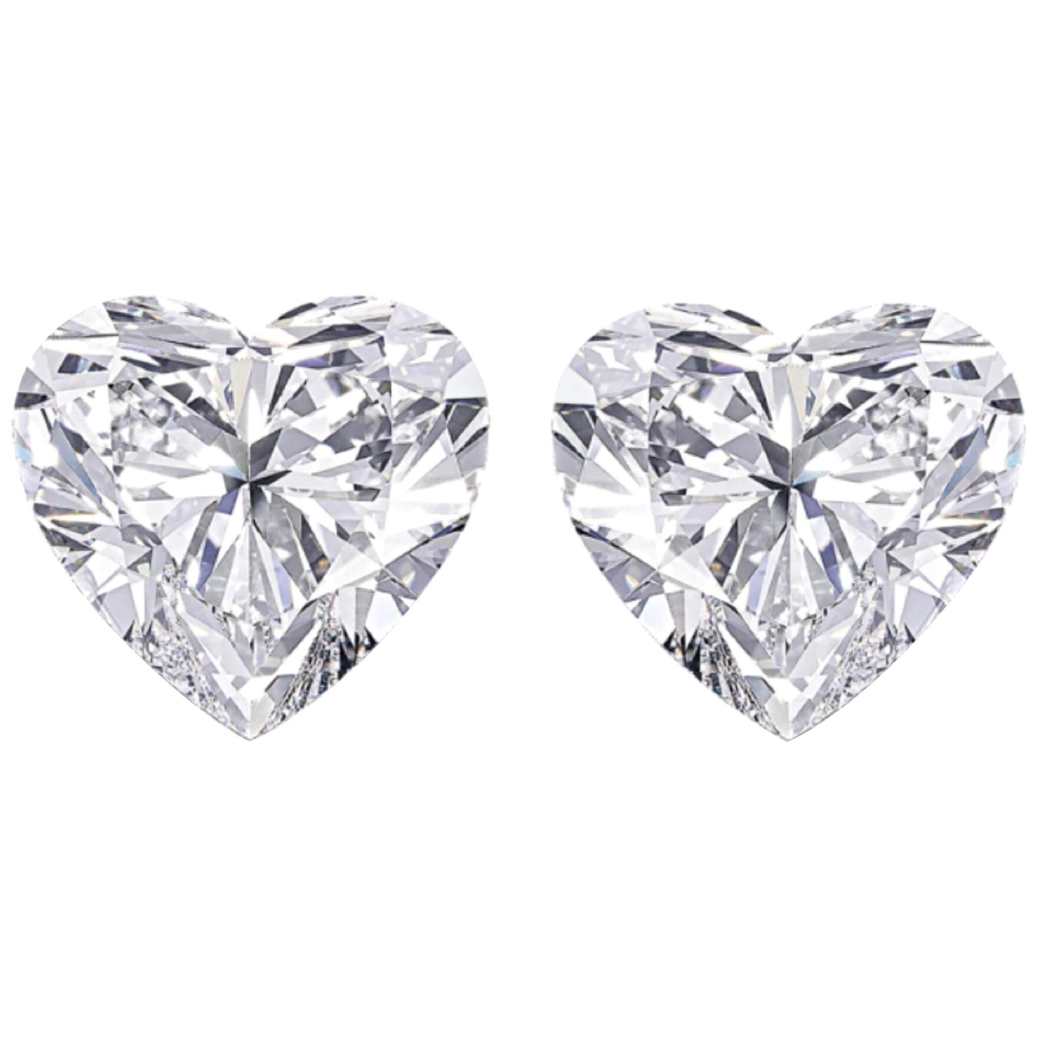 Flawless E Color Heart Shape Diamond 2.66 Carat Studs