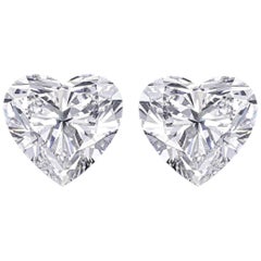 Internally Flawless D/E Color Heart Shape Diamond 3.01 Carat Studs