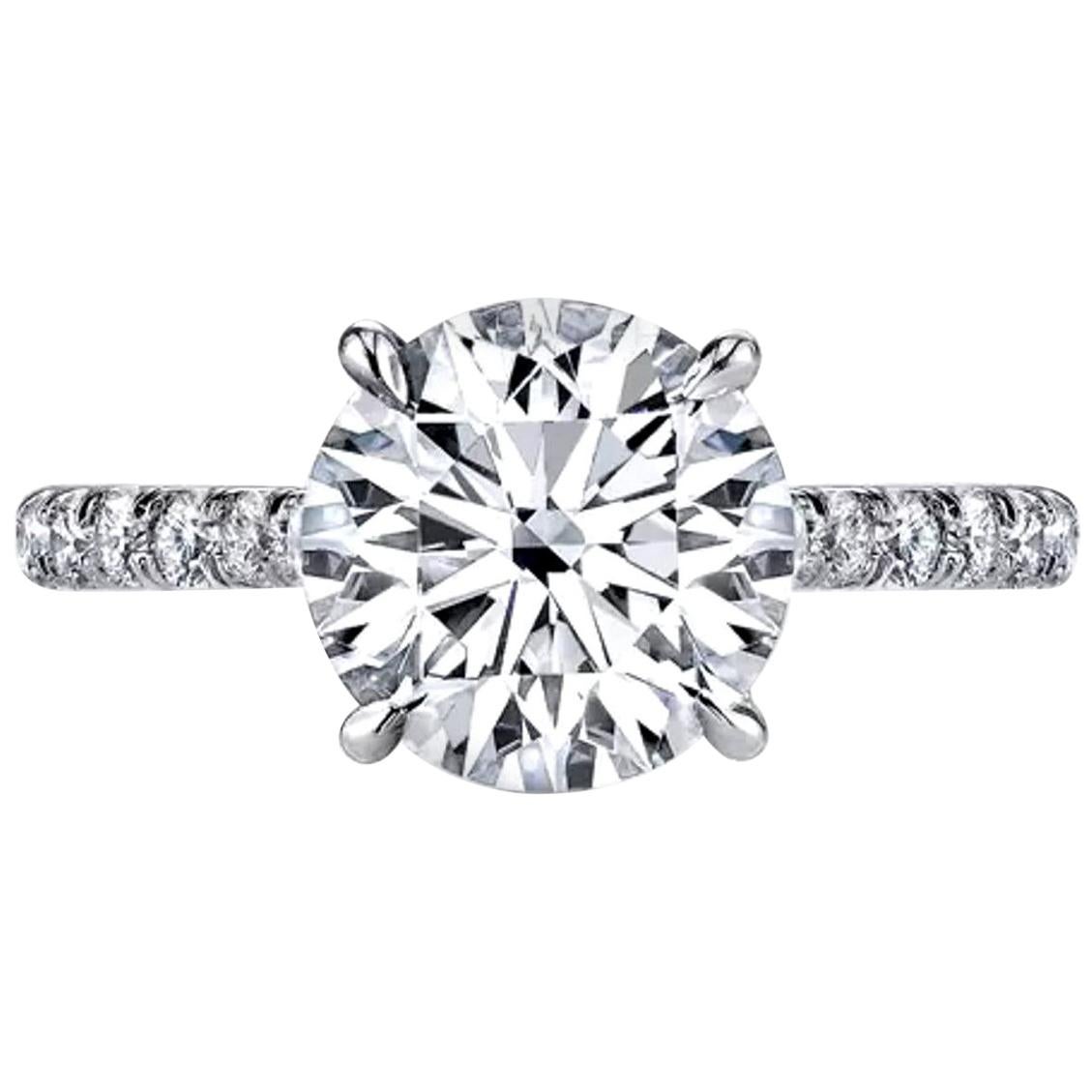 GIA Certified 10 Carat Round Brilliant Cut Diamond Triple Ex Cut For