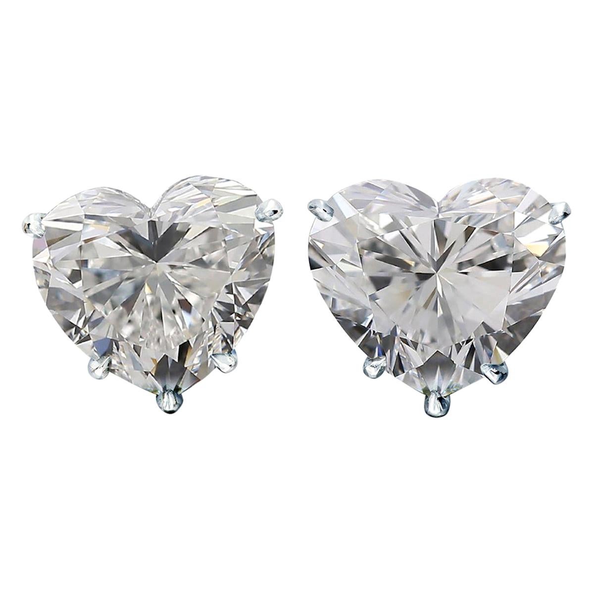 GIA Certified 0.80 Carat Heart Shape Diamond Studs
