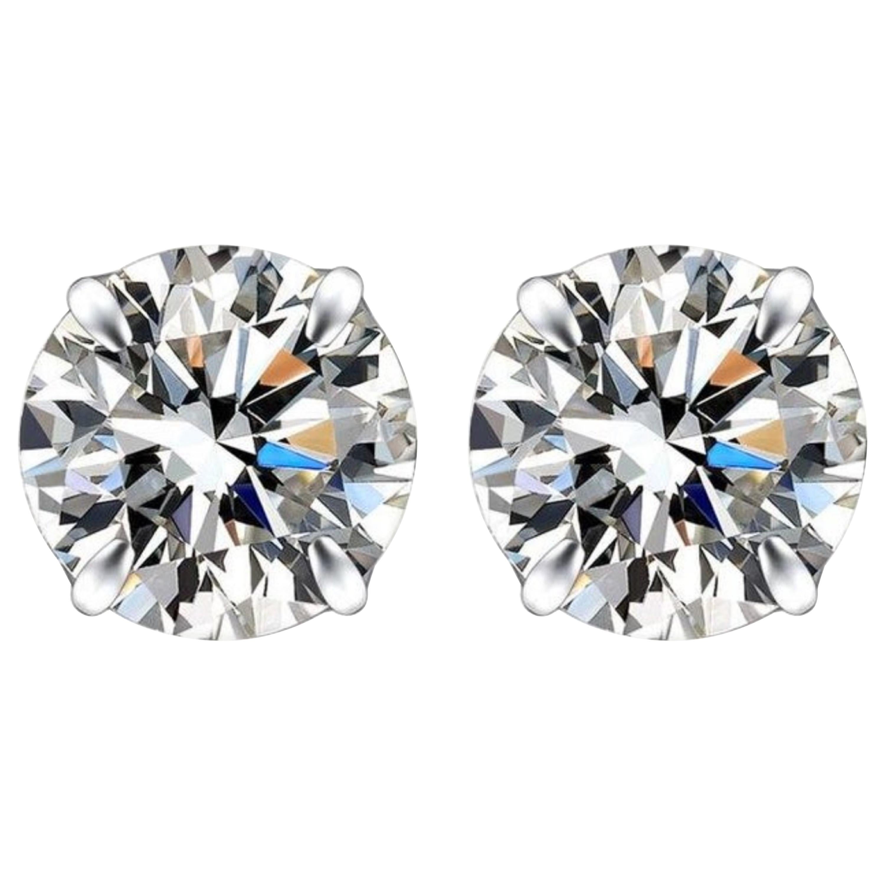 Internally Flawless F Color GIA Certified 1.60 Carat Diamond Studs 3 Excellent
