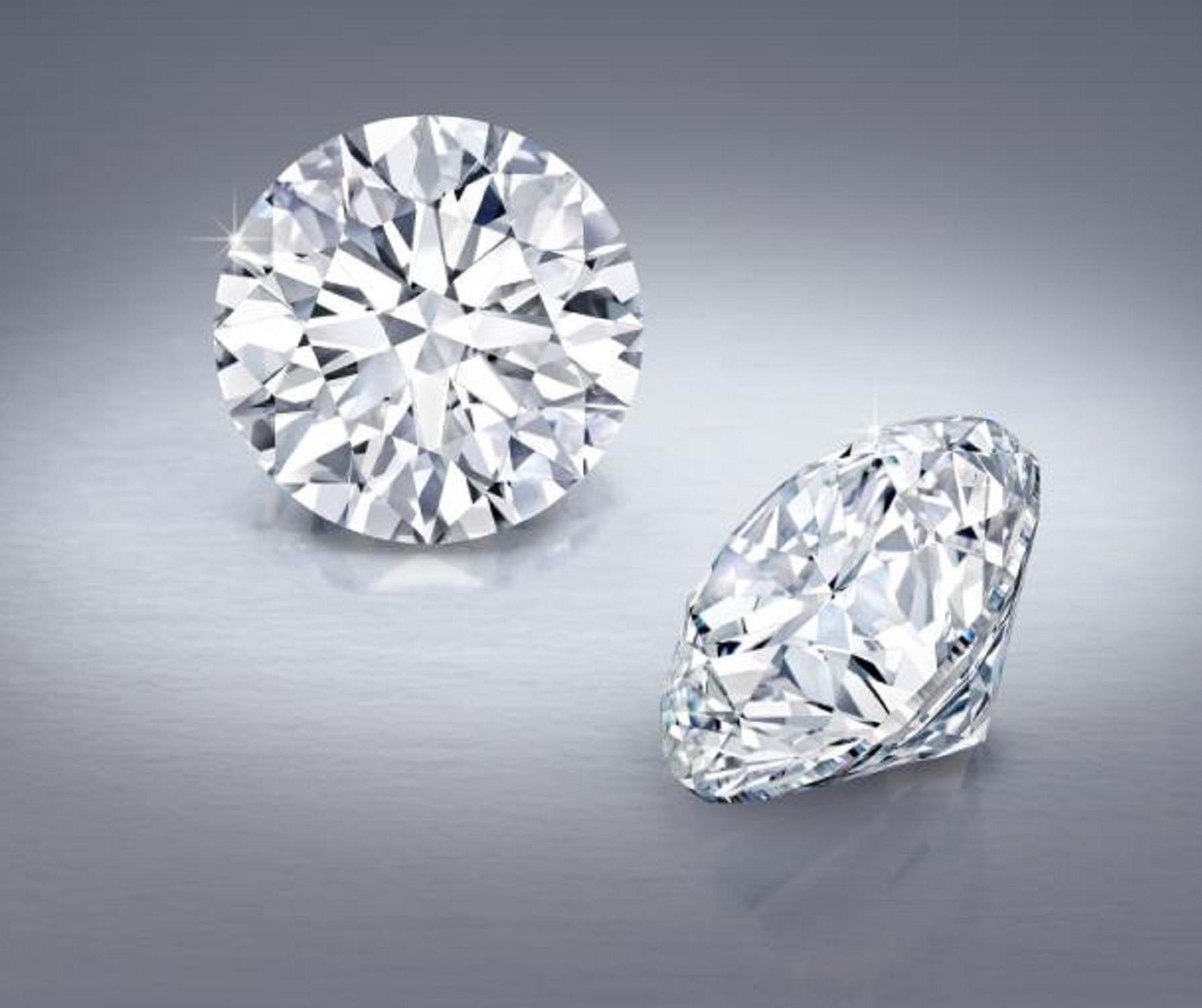 INTERNALLY FLAWLESS D/E Color GIA Certified 1.85 Carats Diamond Studs 