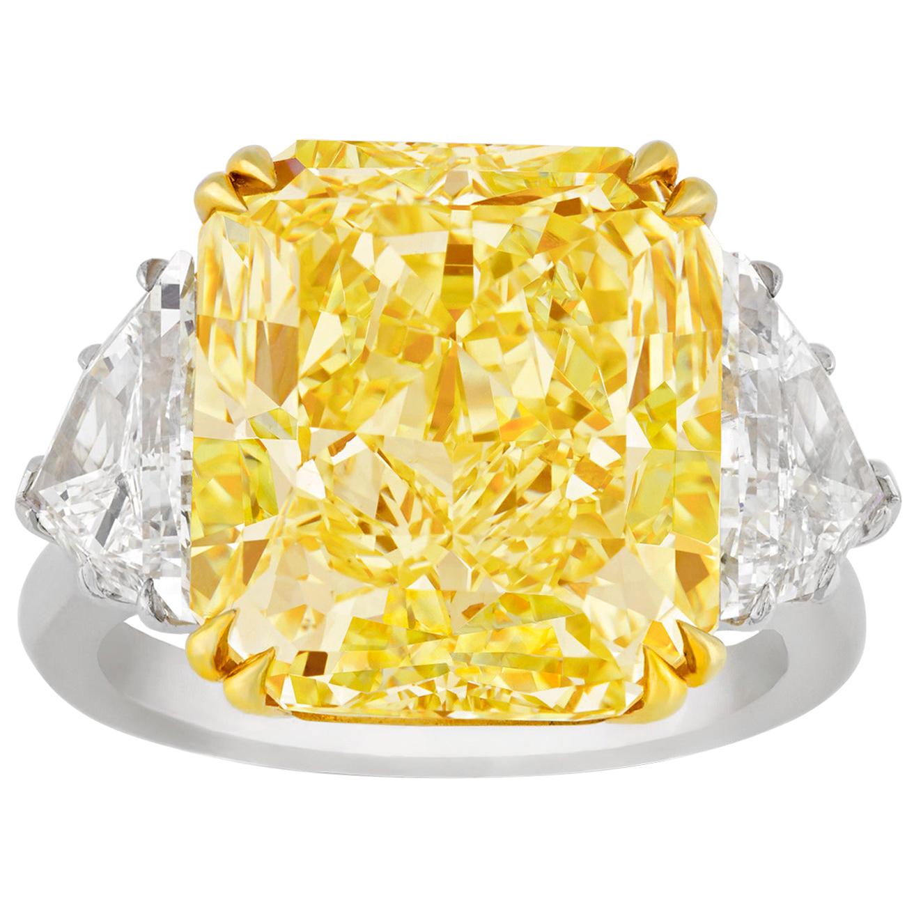 Internally Flawless Fancy Yellow Diamond Ring, 10.67 Carat