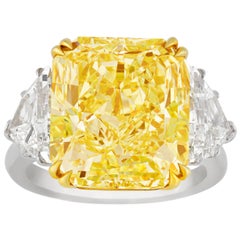Bague en diamant jaune de fantaisie sans défaut interne:: 10::67 carats