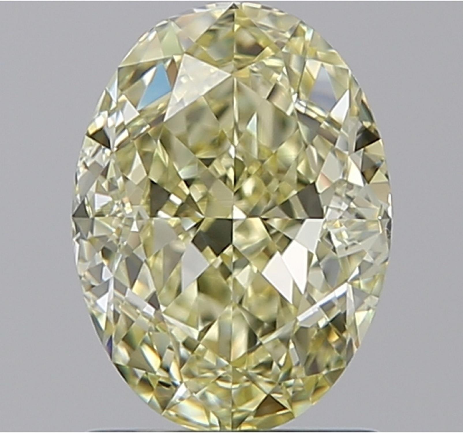 Oval Cut Internally Flawless GIA 2 Carat Fancy Light Yellow Oval Diamond Ring