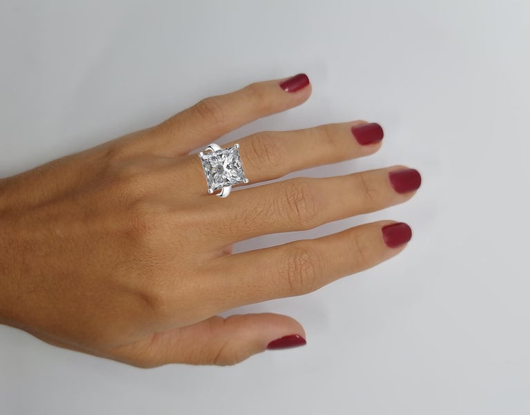 Internally Flawless GIA Certified 10 Carat Princess Cut Diamond Ring For  Sale at 1stDibs