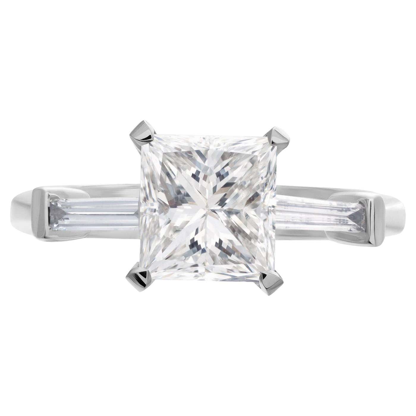 INTERNALLY FLAWLESS GIA Certified 1.30 Carat Princess Cut Diamond Ring ...